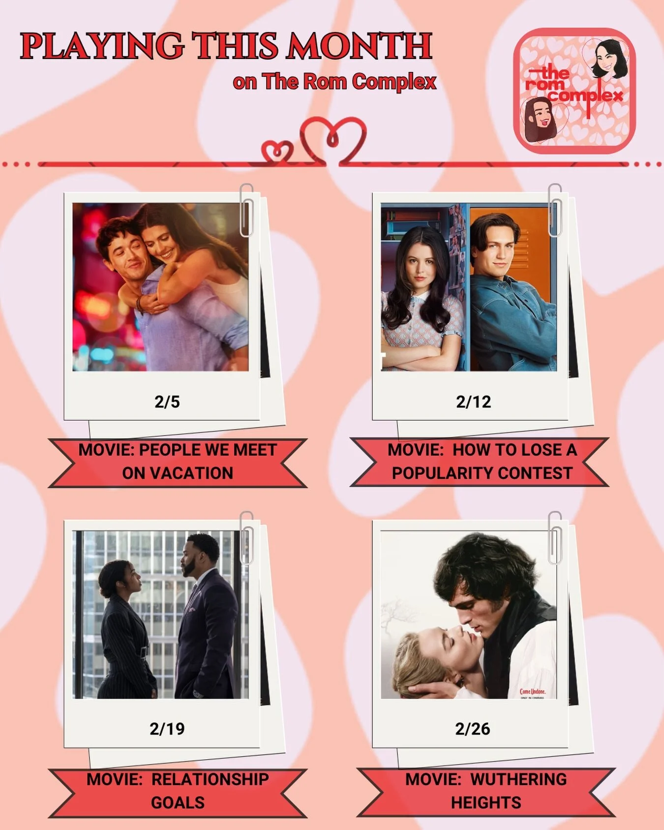 We&rsquo;re backkkkkkk 👀 

We know you missed us and we missed you too, but we&rsquo;re back for season 2 of The Rom Complex and that means a whole month of brand new movies, starting off this week with People We Meet on Vacation by our fave @emilyh