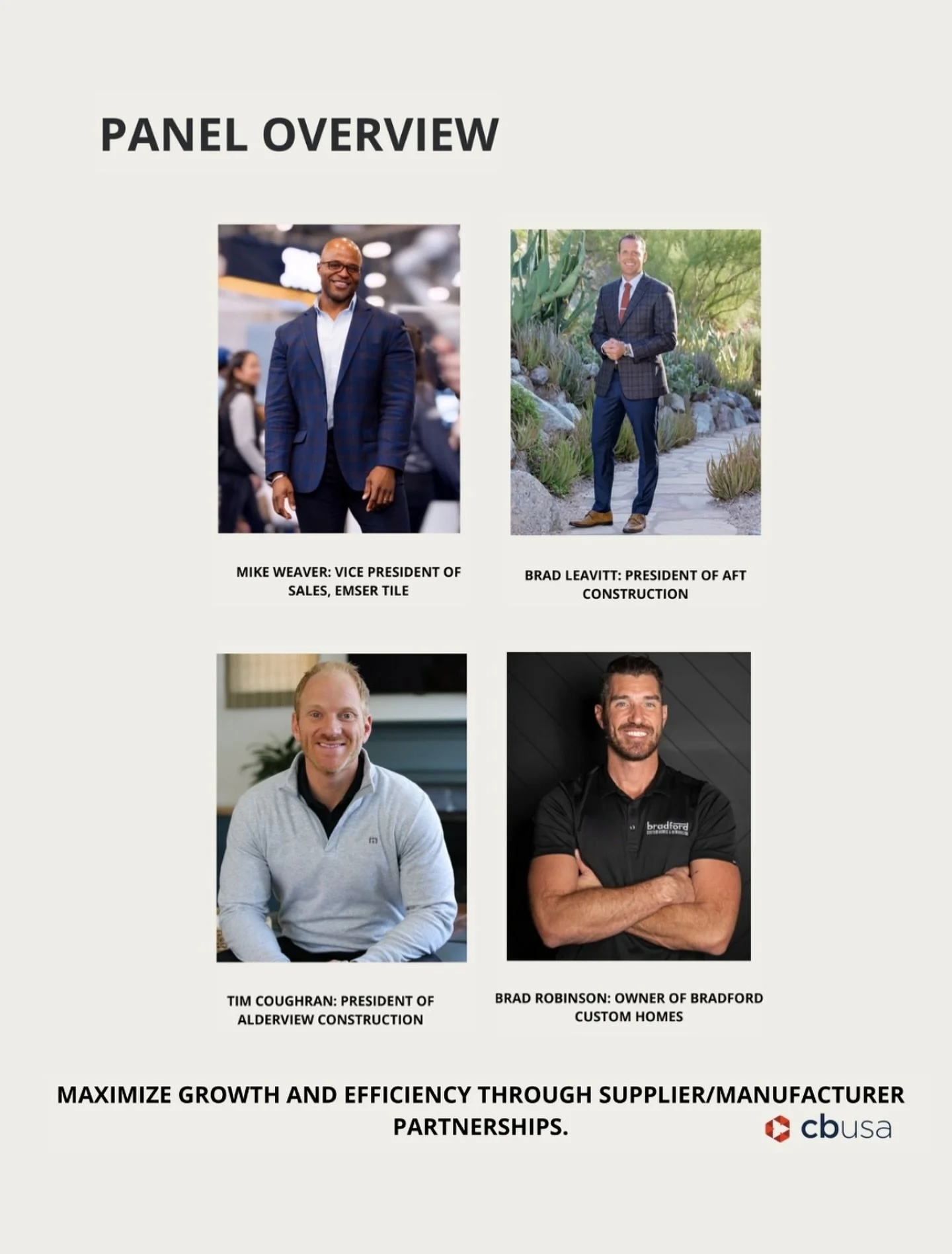 Washington, DC
Monday, September 29, 2025
12:00 PM

CBUSA | The Summit

Join us in Washington, DC for The Summit by CBUSA @weare_cbusa 
Mike Weaver (@michealweaver289) will be hosting a powerful panel discussion:

Maximize Growth and Efficiency Throu