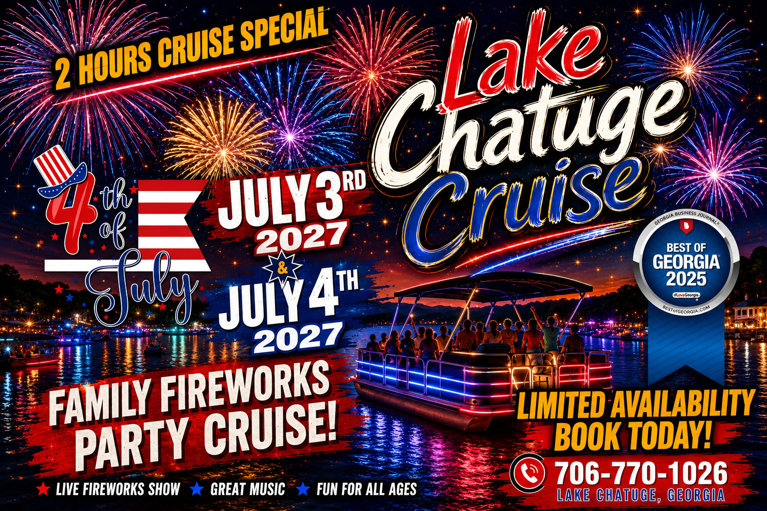 4th Of July Fireworks on Lake Chatuge Hiawassee, Ga