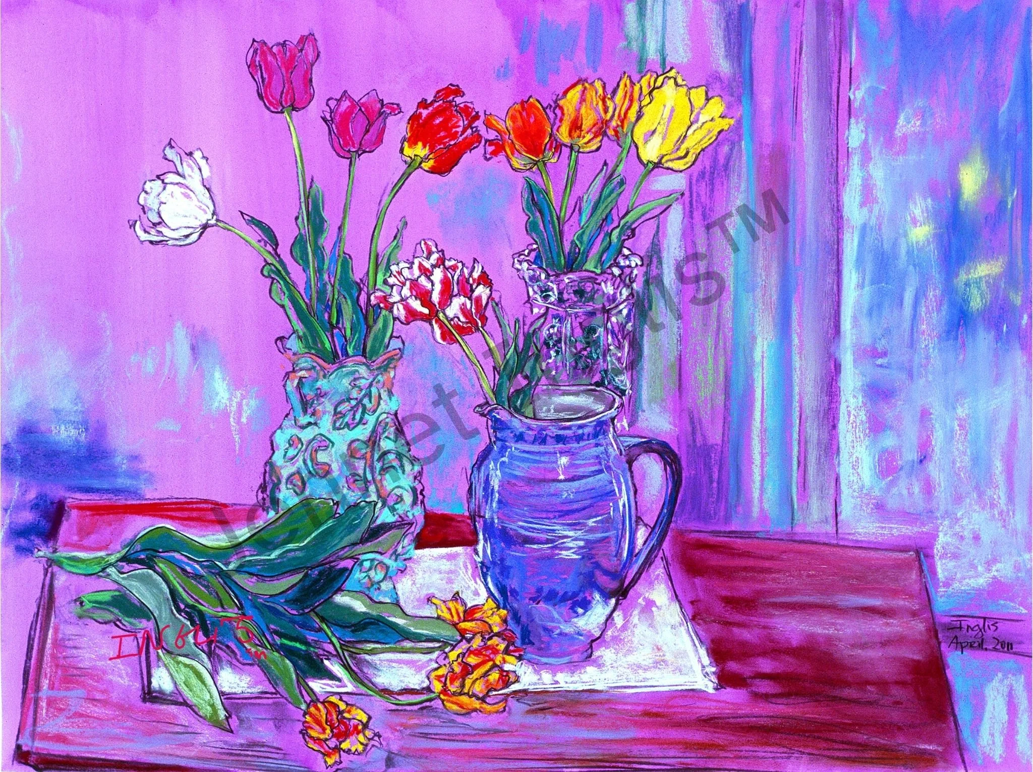 Spring Tulips 22 x 30 oil on paper
