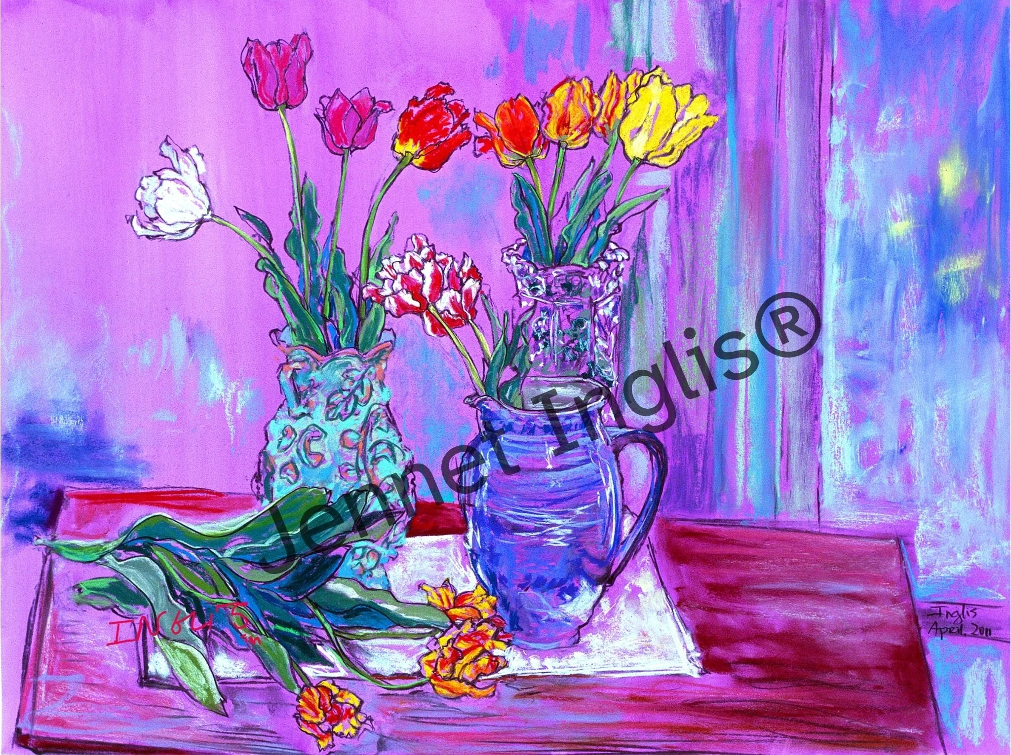"Spring Tulips" 22x30 oil on paper