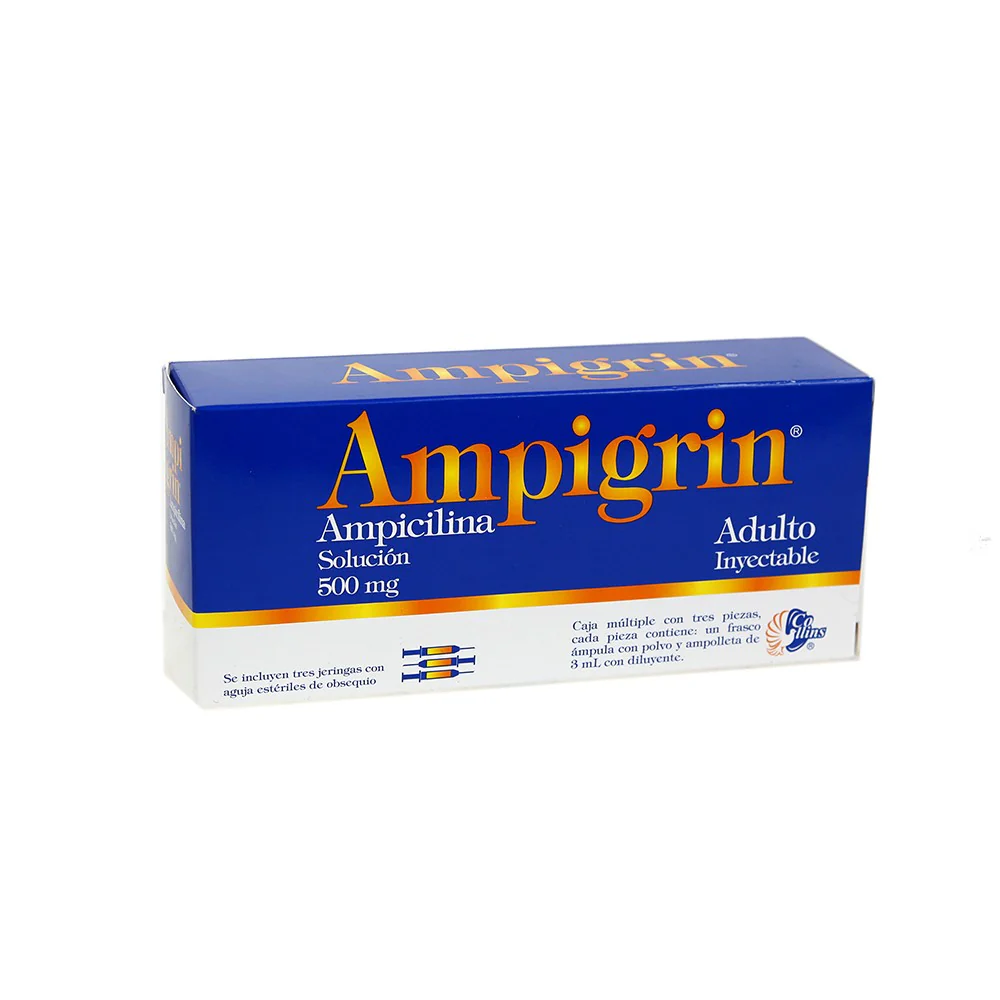 Ampigrin 500 mg C/3 amp