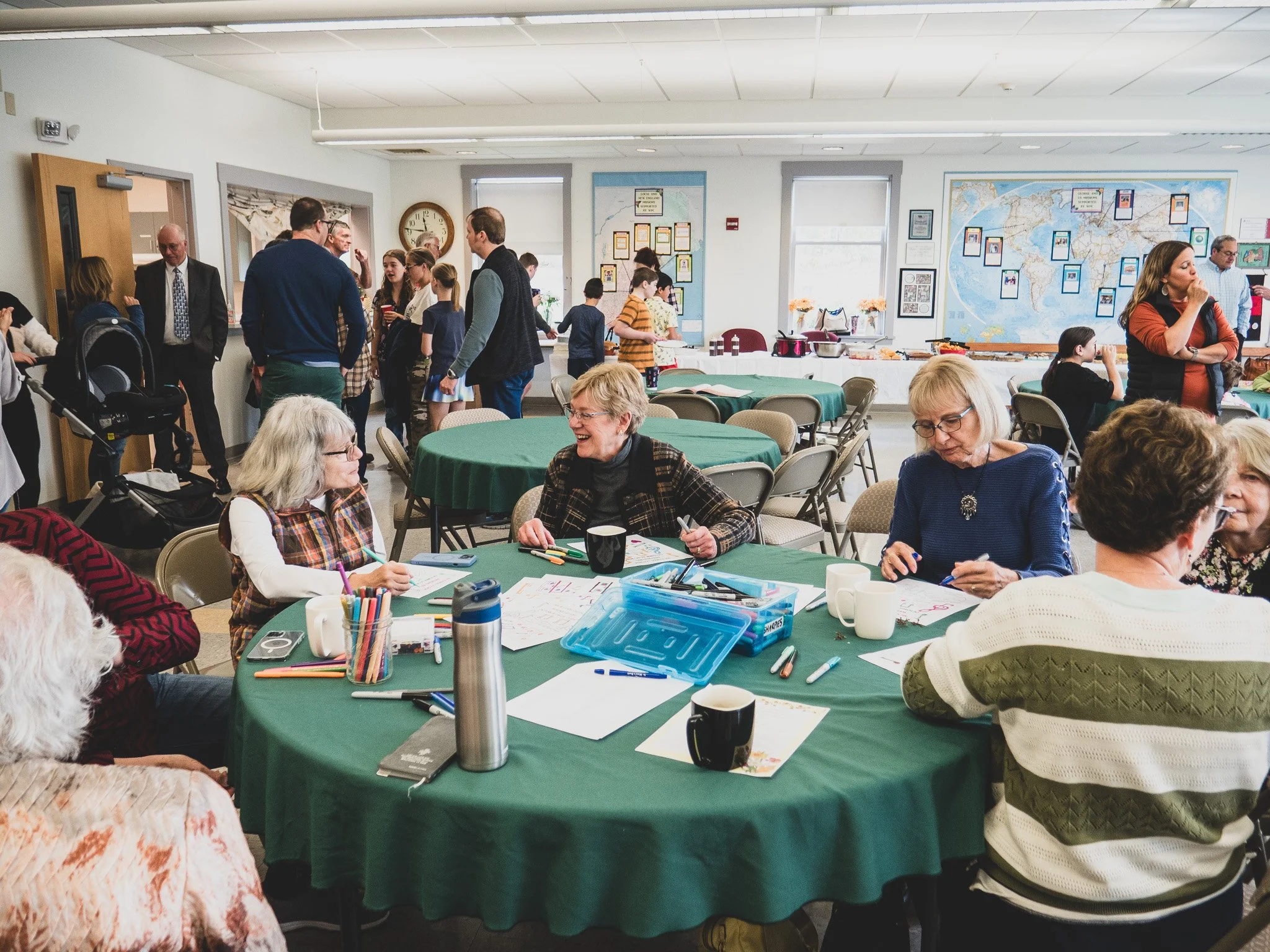 Making placemats for Kairos Prison Ministry