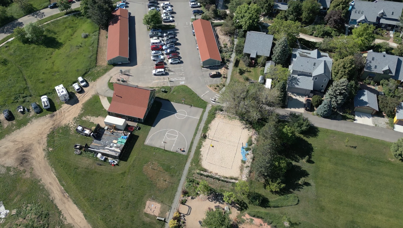 We have an outdoor court that serves as both a basketball and pickleball court.