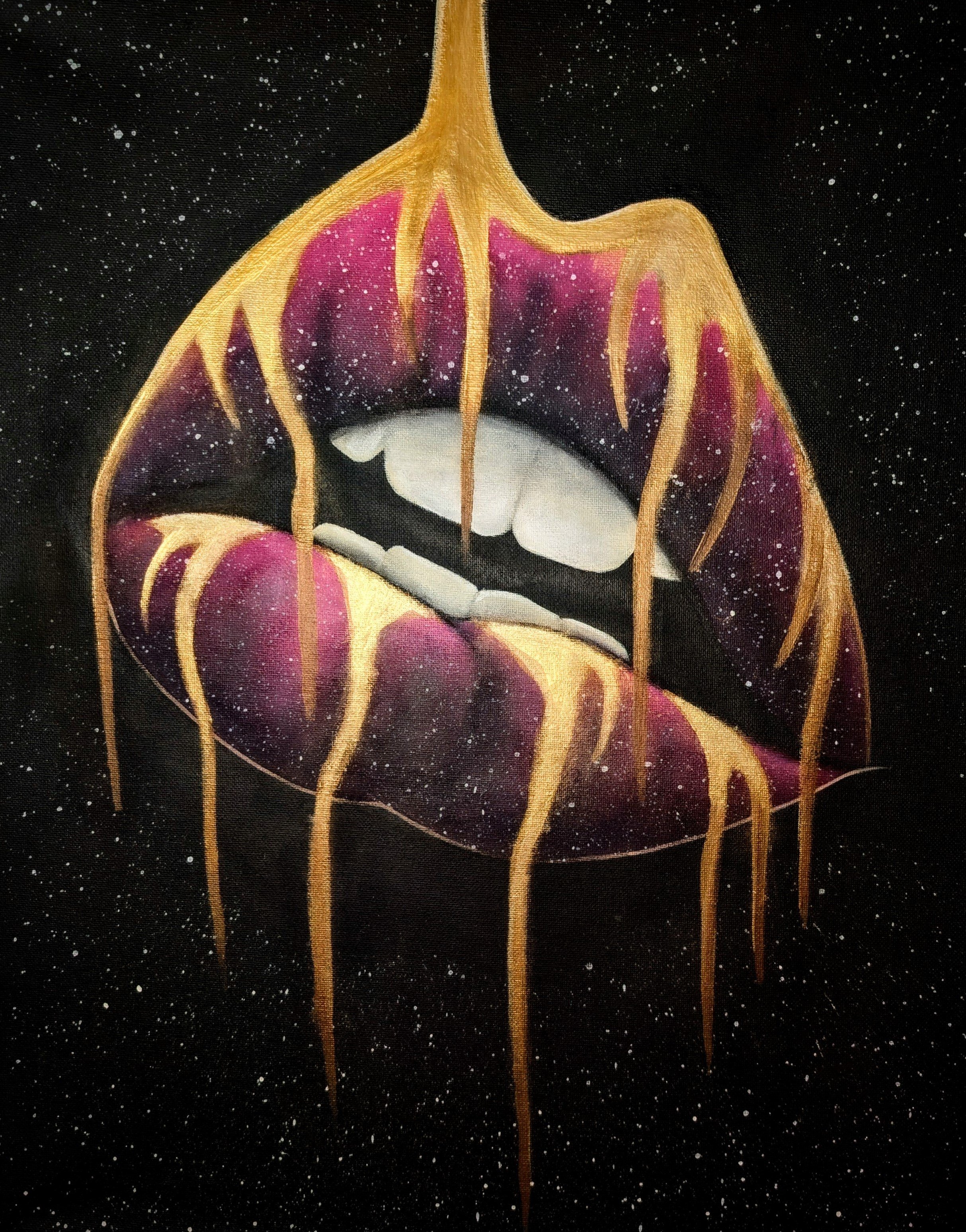 Space Lips Original Painting