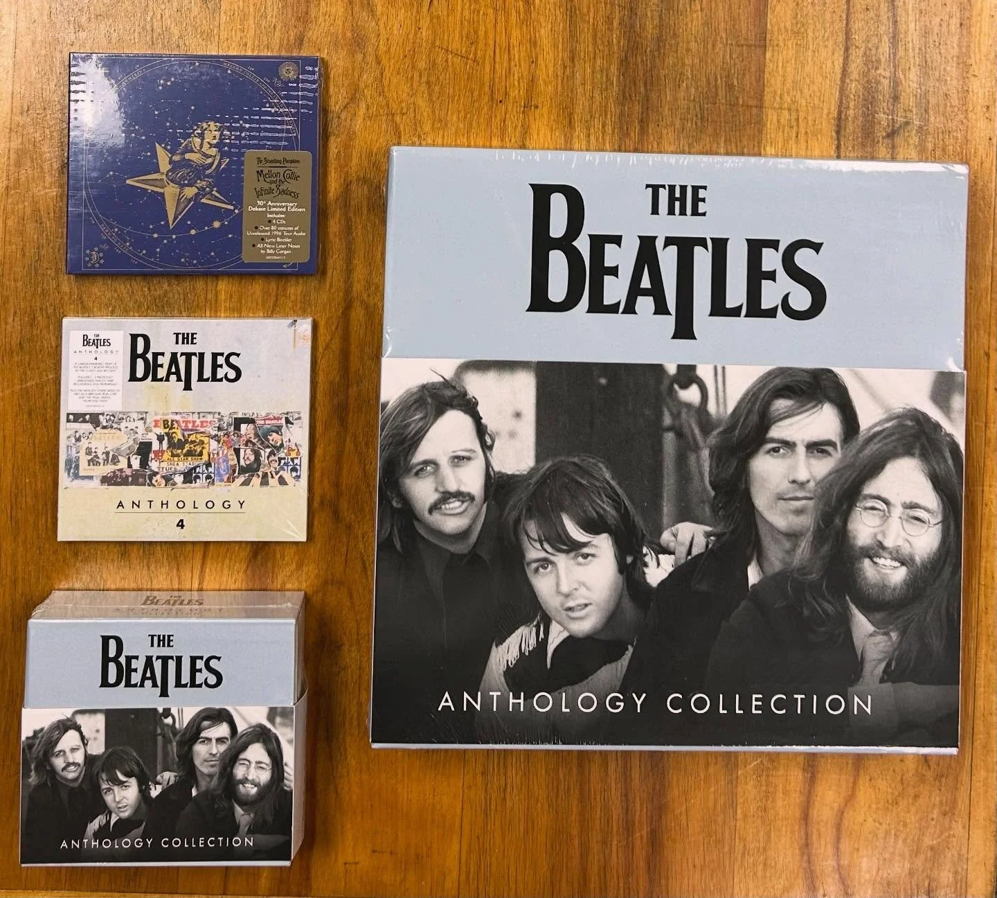 The new Beatles Anthology is here! We have one vinyl box set available, a couple CD boxes, and the standalone Volume 4 on CD! Also available is the 30th anniversary edition of The Smashing Pumpkins &ldquo;Mellon Collie and the Infinite Sadness&rdquo;