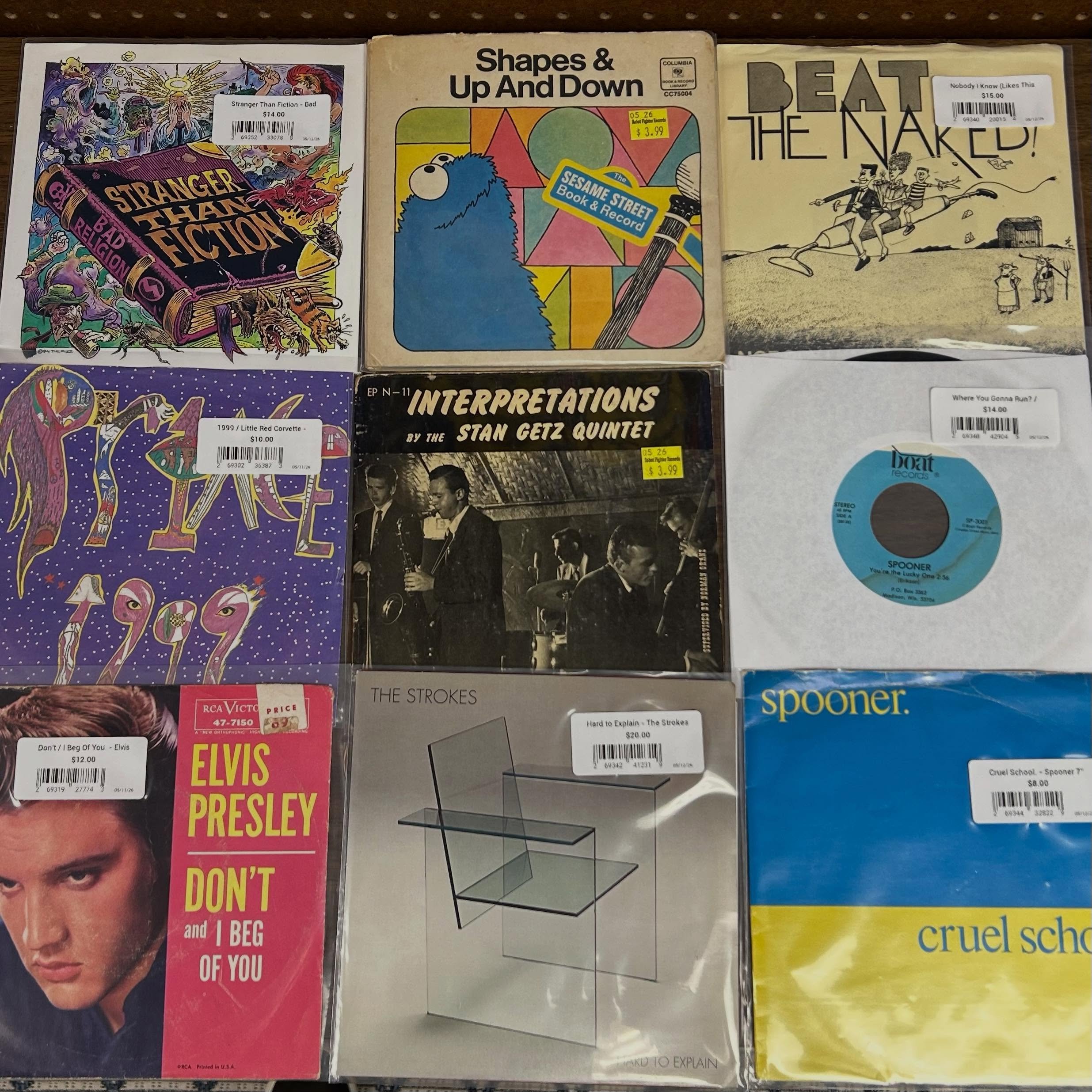 Putting out a great selection of 45s this evening! All of these singles and more available now! #45rpm #vinyl #vinylrecords #recordstore #thestrokes