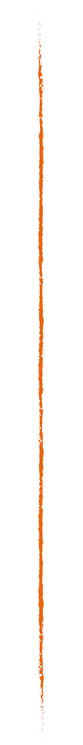 A vertical orange paint paint brush stroke divider