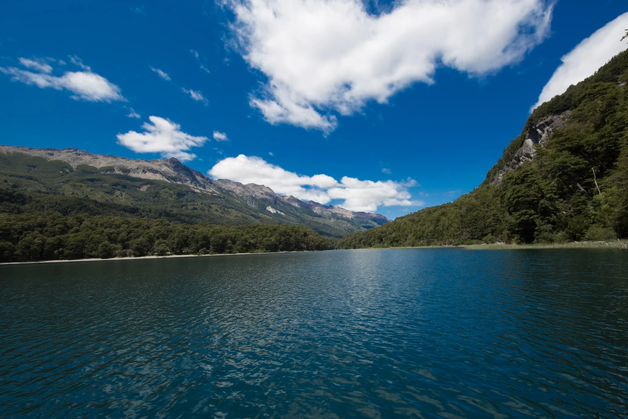 Mirror-calm lakes and still rivers in Patagonia