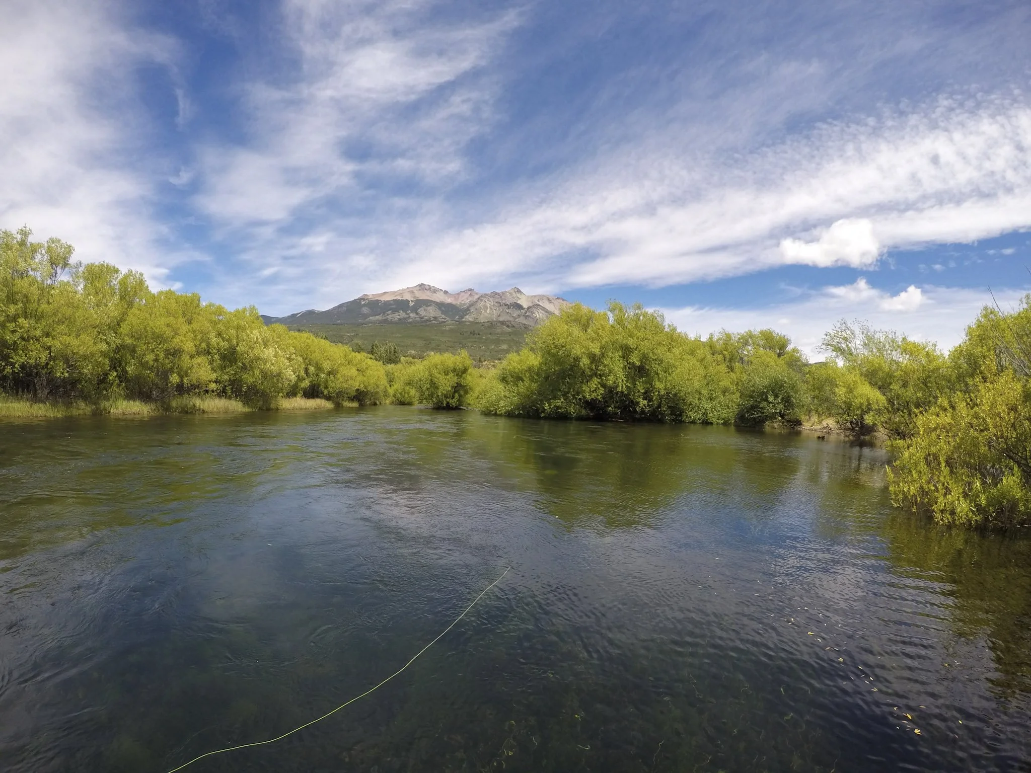 Mirror-calm lakes and still rivers in Patagonia