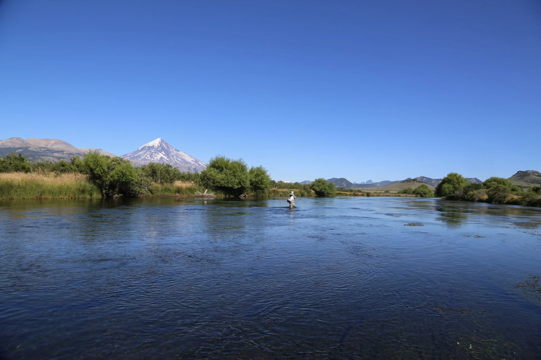 Mirror-calm lakes and still rivers in Patagonia