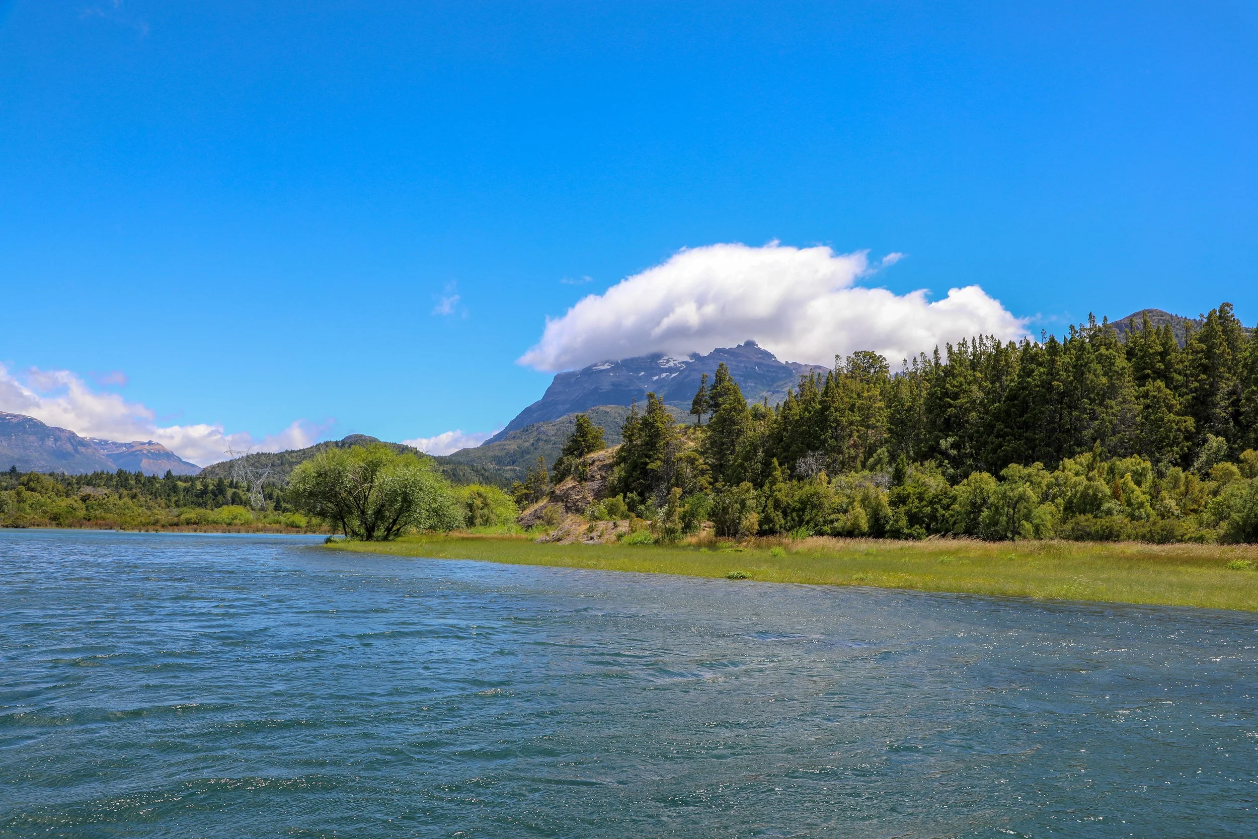 Mirror-calm lakes and still rivers in Patagonia