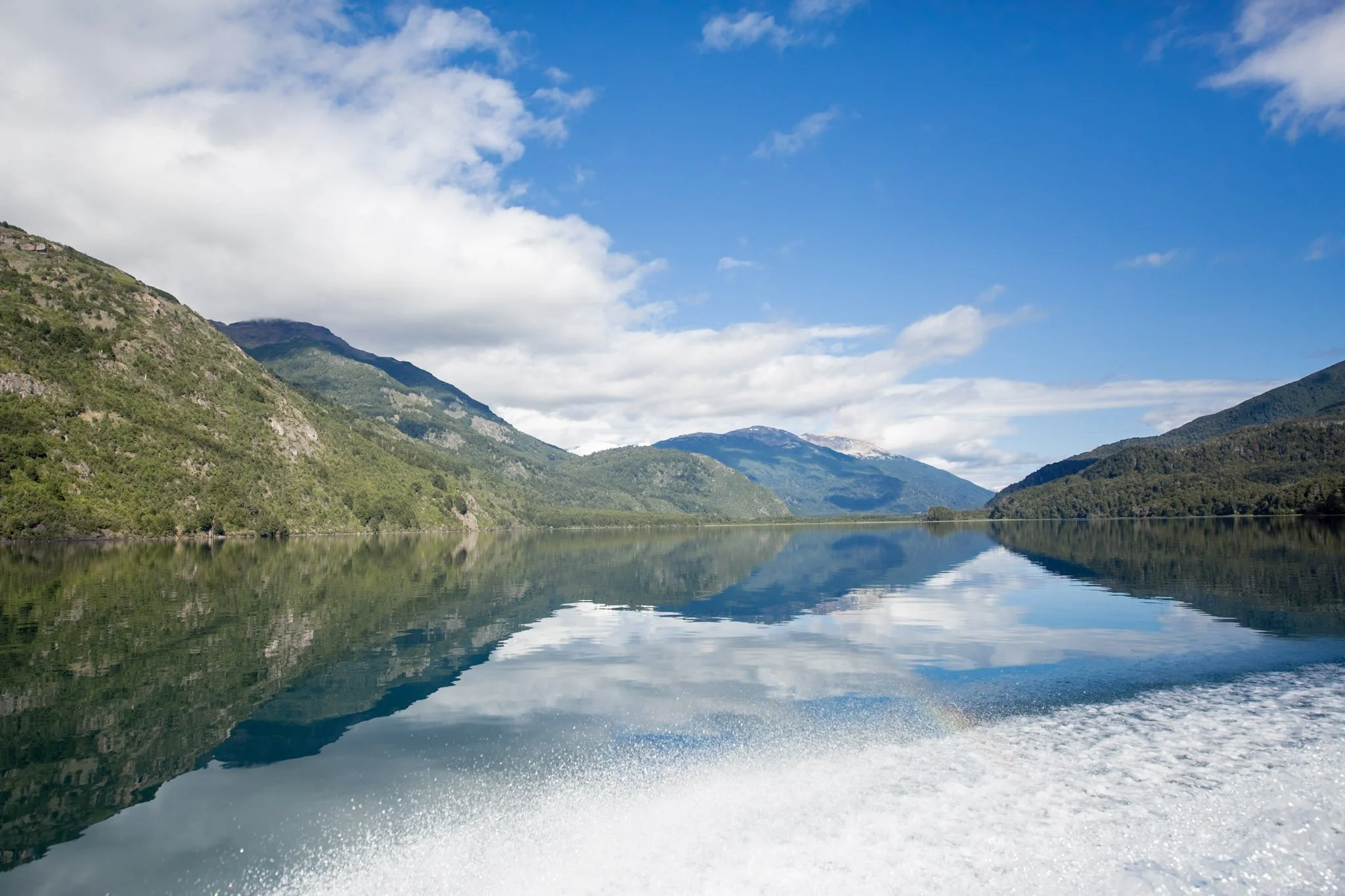 Mirror-calm lakes and still rivers in Patagonia