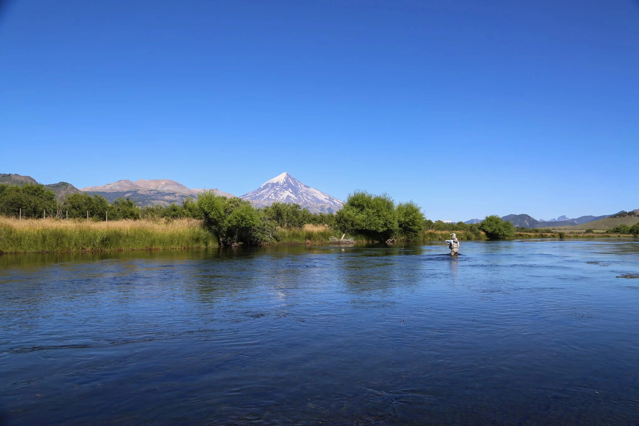 Mirror-calm lakes and still rivers in Patagonia