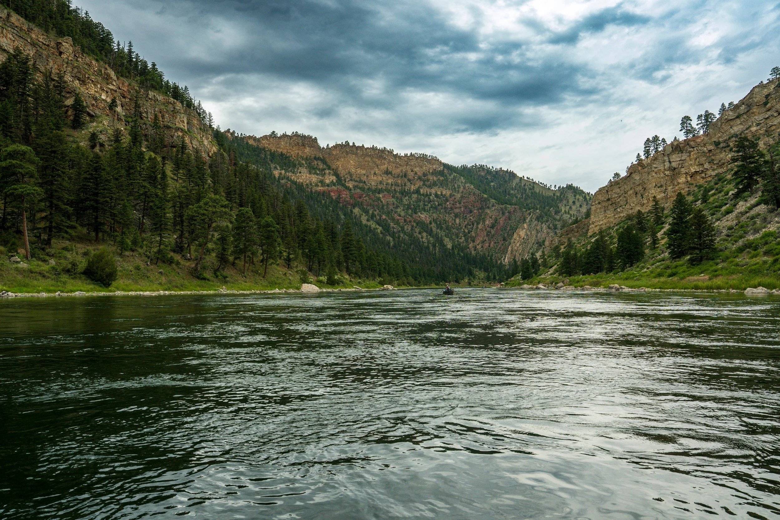 River canyon under a moody sky, Montana