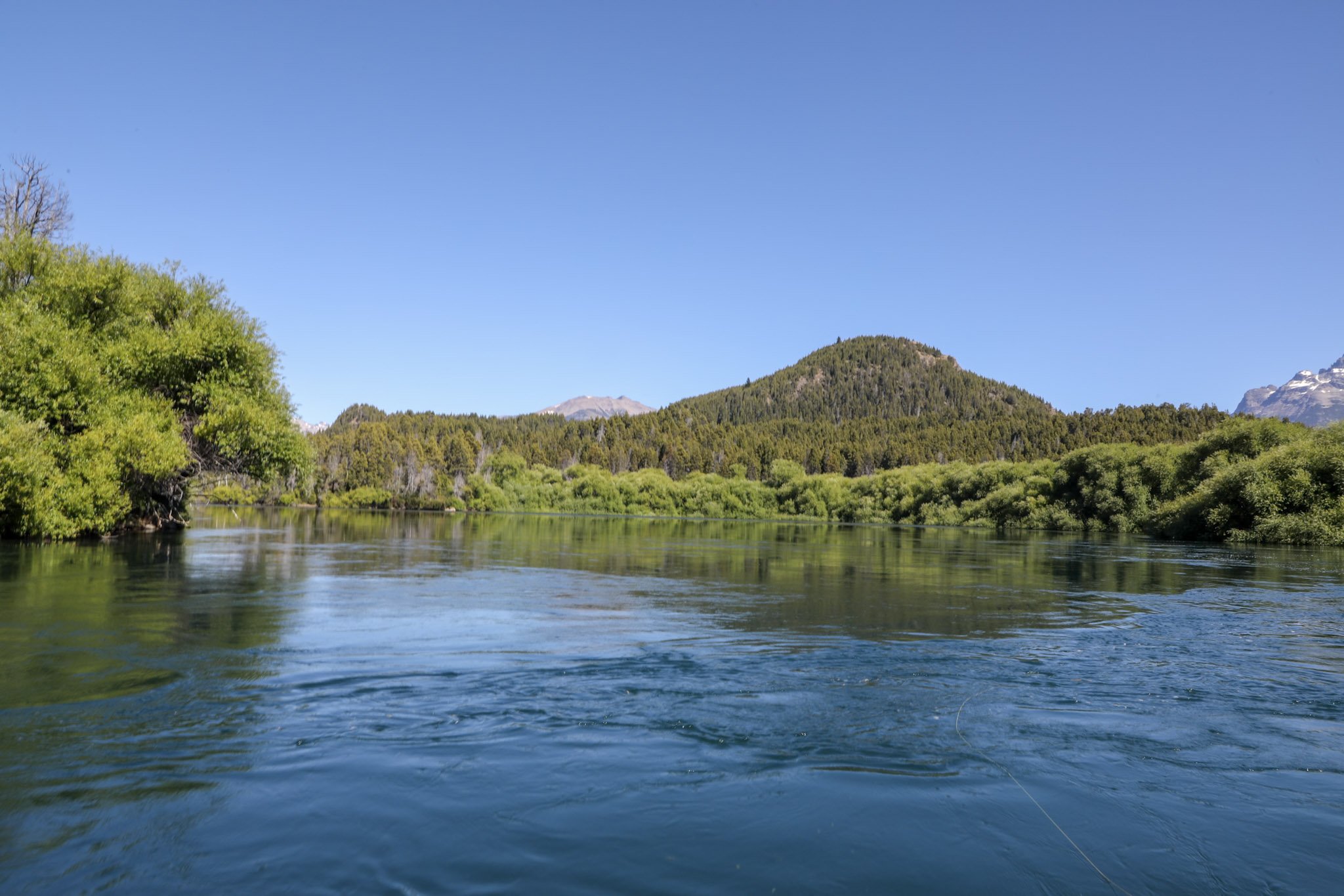 Mirror-calm lakes and still rivers in Patagonia