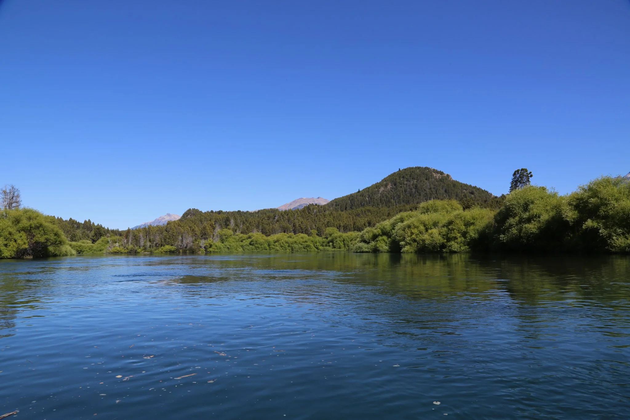 Mirror-calm lakes and still rivers in Patagonia