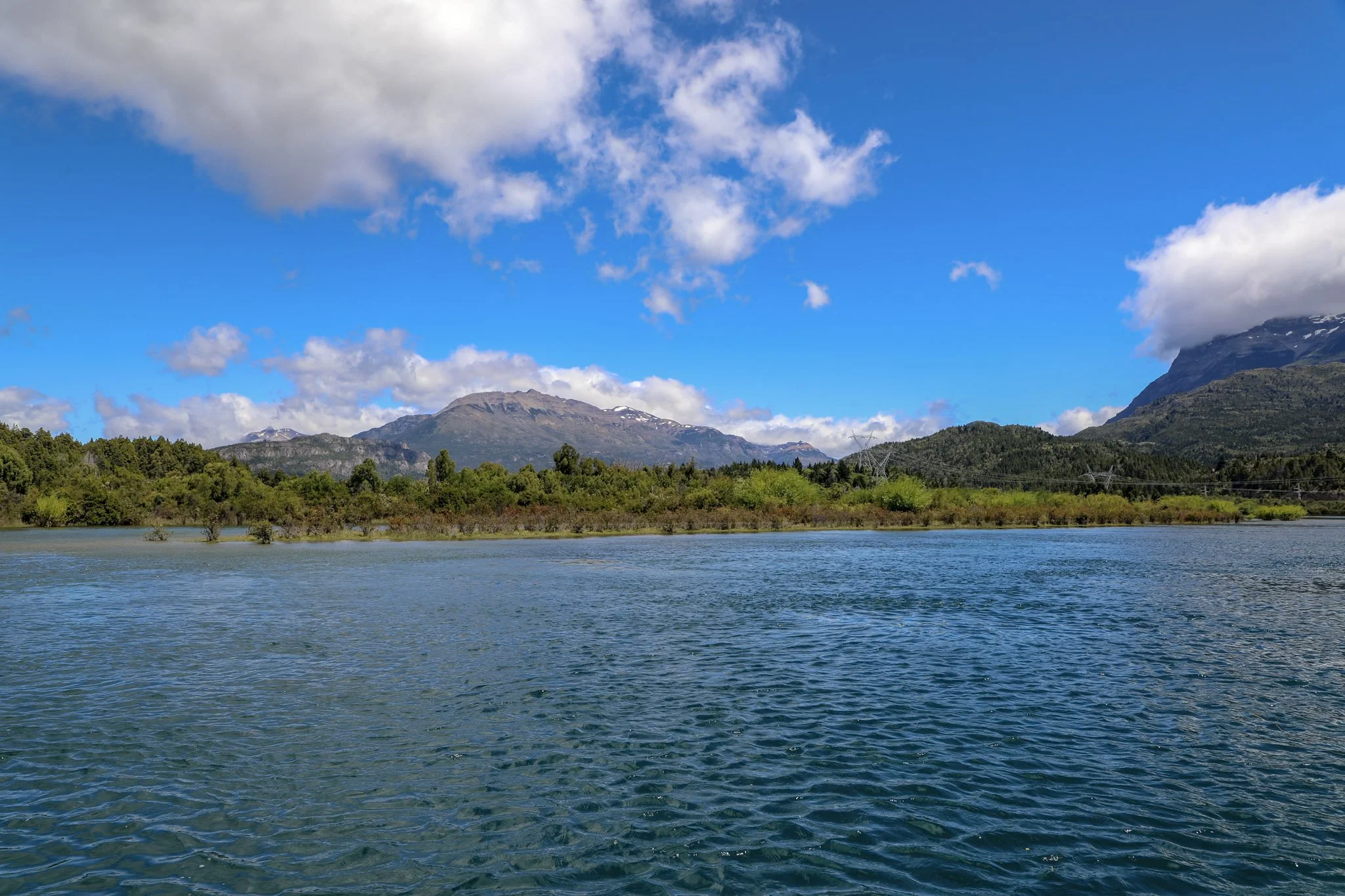 Mirror-calm lakes and still rivers in Patagonia