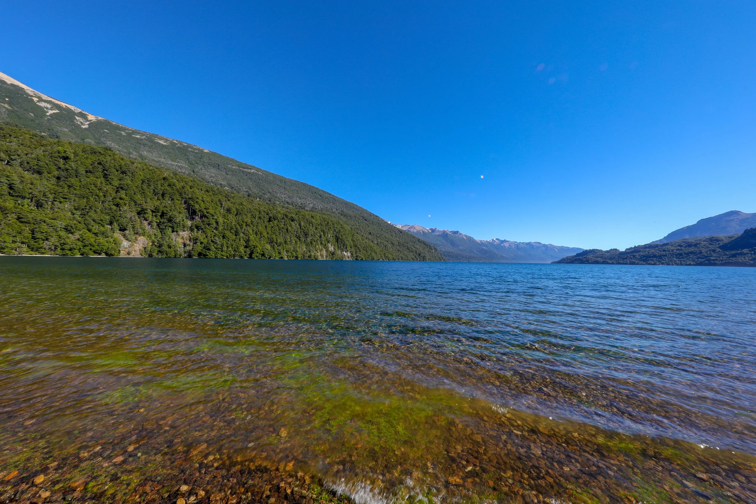 Mirror-calm lakes and still rivers in Patagonia