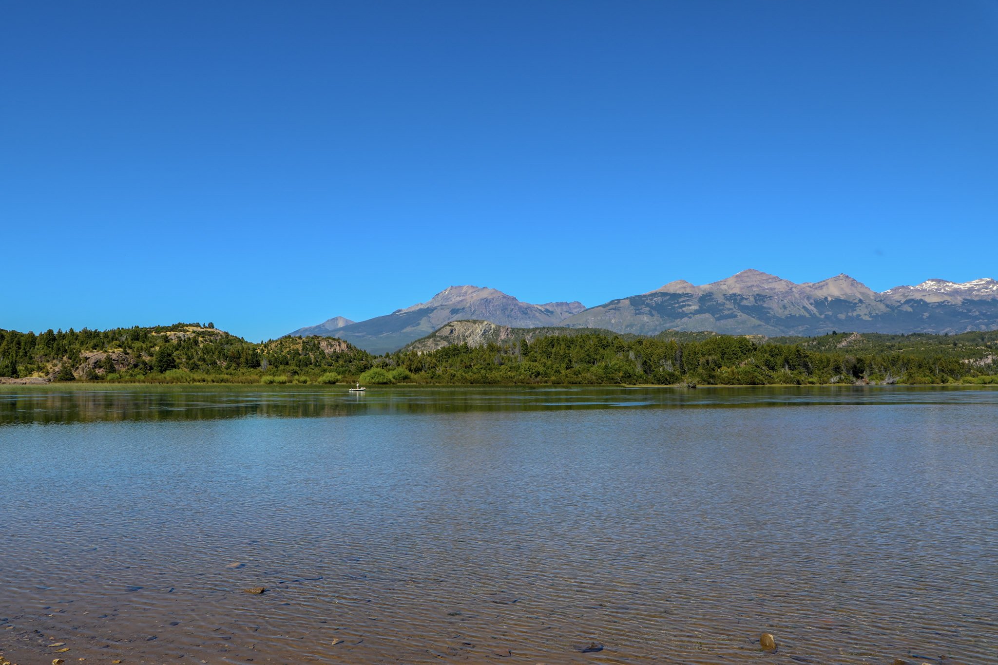 Mirror-calm lakes and still rivers in Patagonia