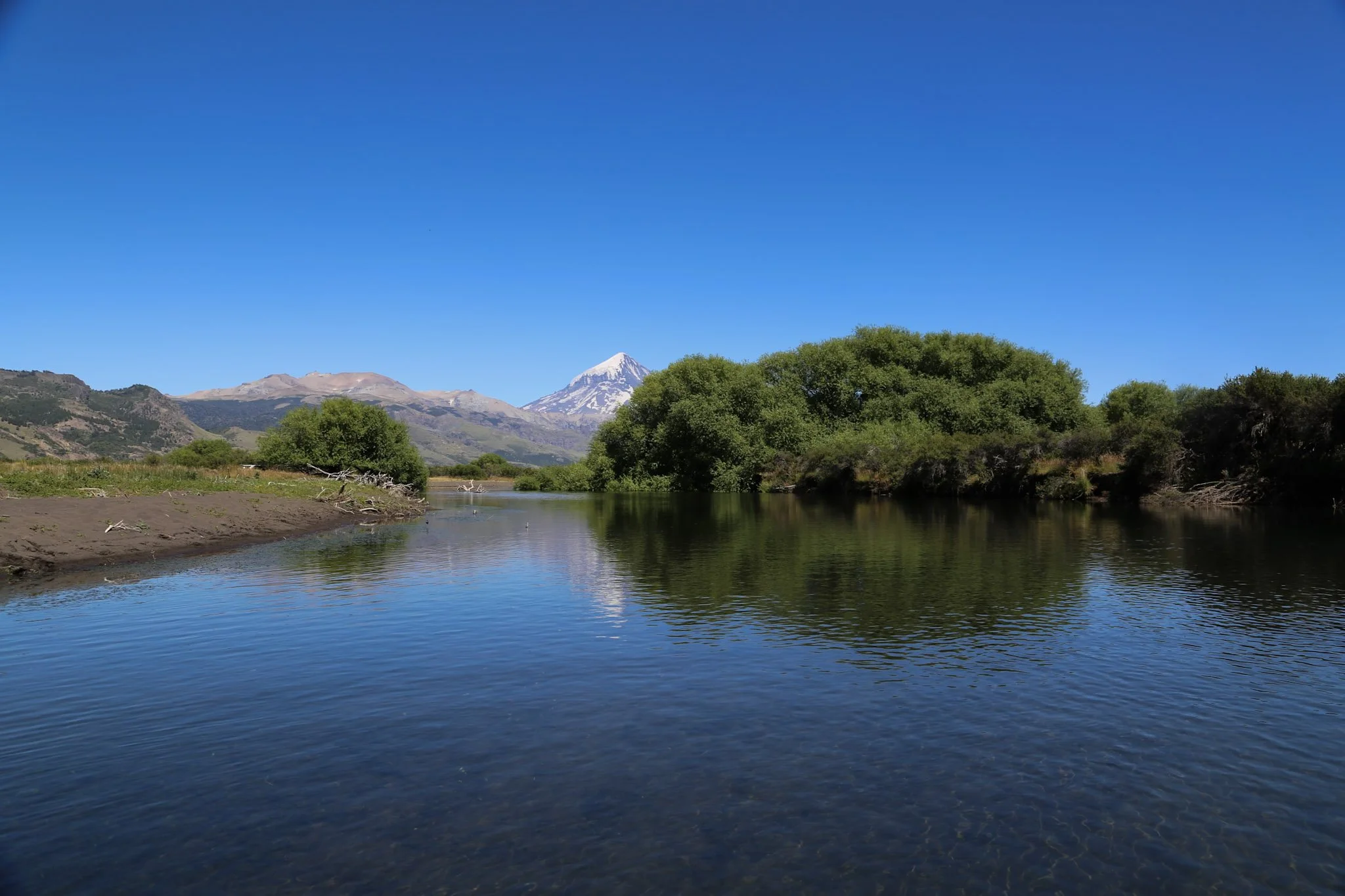 Mirror-calm lakes and still rivers in Patagonia