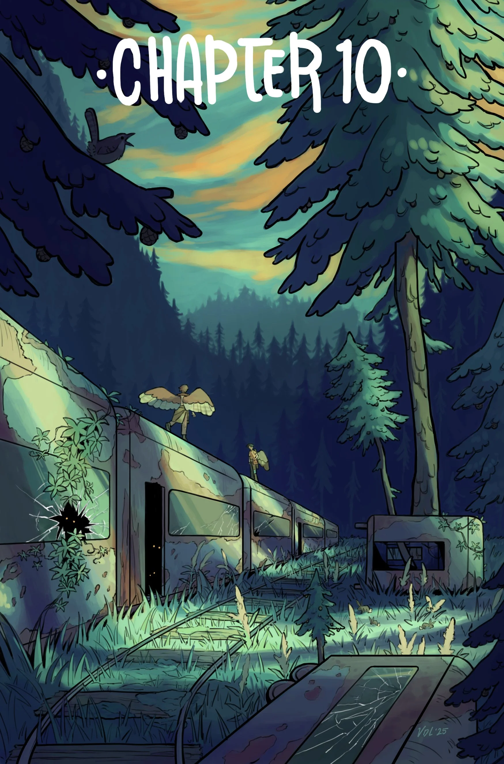 Mock chapter cover for "The Scenic Route" zine, to be published 2026.