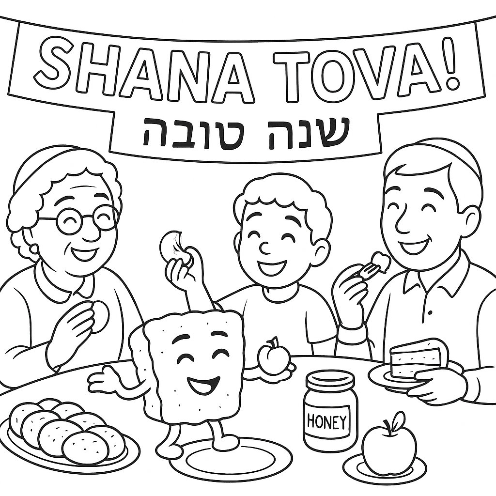 Coloring page #8 for Rosh Hashanah Rebel Honey Cake.png
