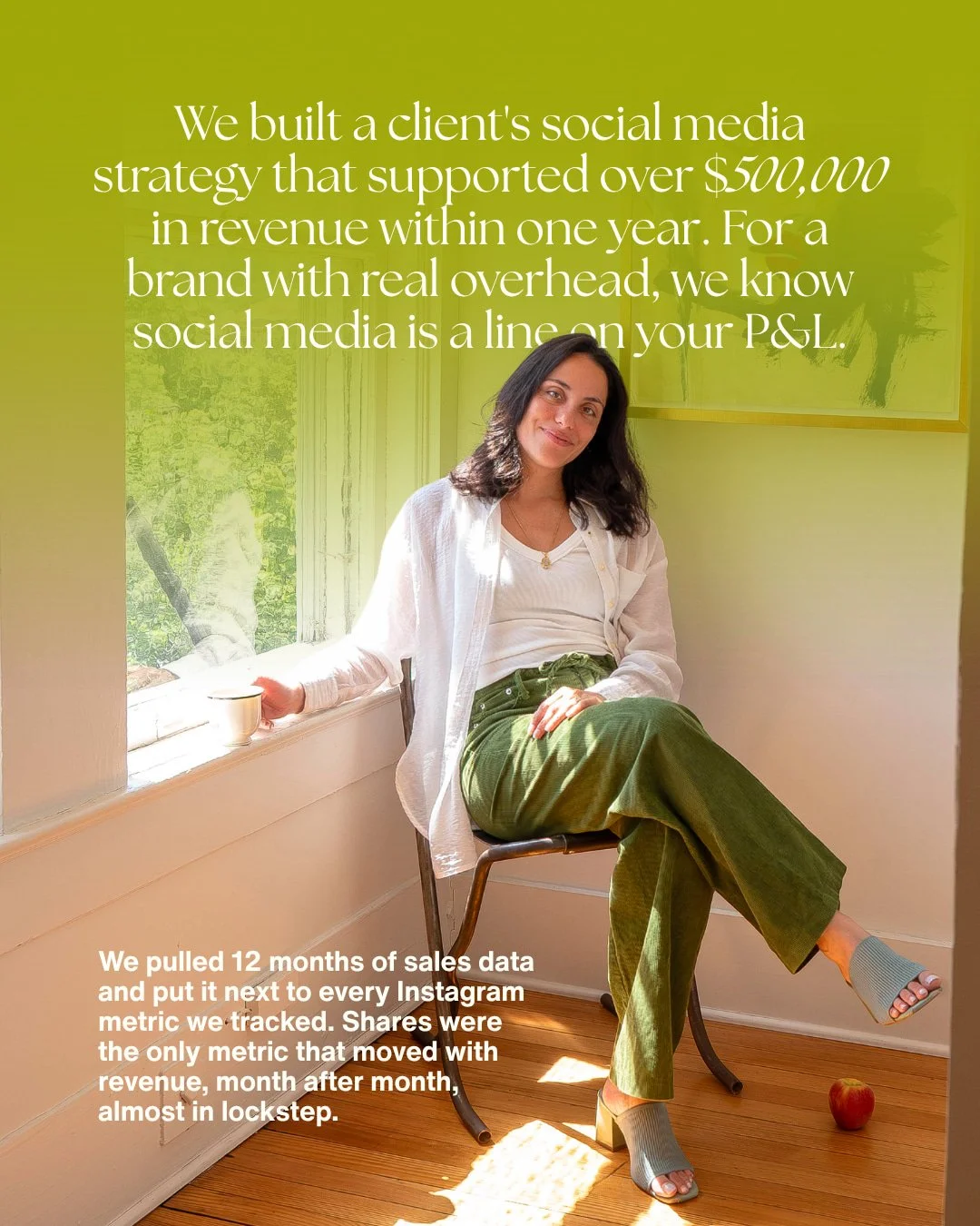 Social media shares are the strongest predictor of revenue growth we've seen. Swipe through for the full case study. We're opening our books beginning July 1st for 2 social media management clients, so don't be shy. Schedule a discovery call at the l