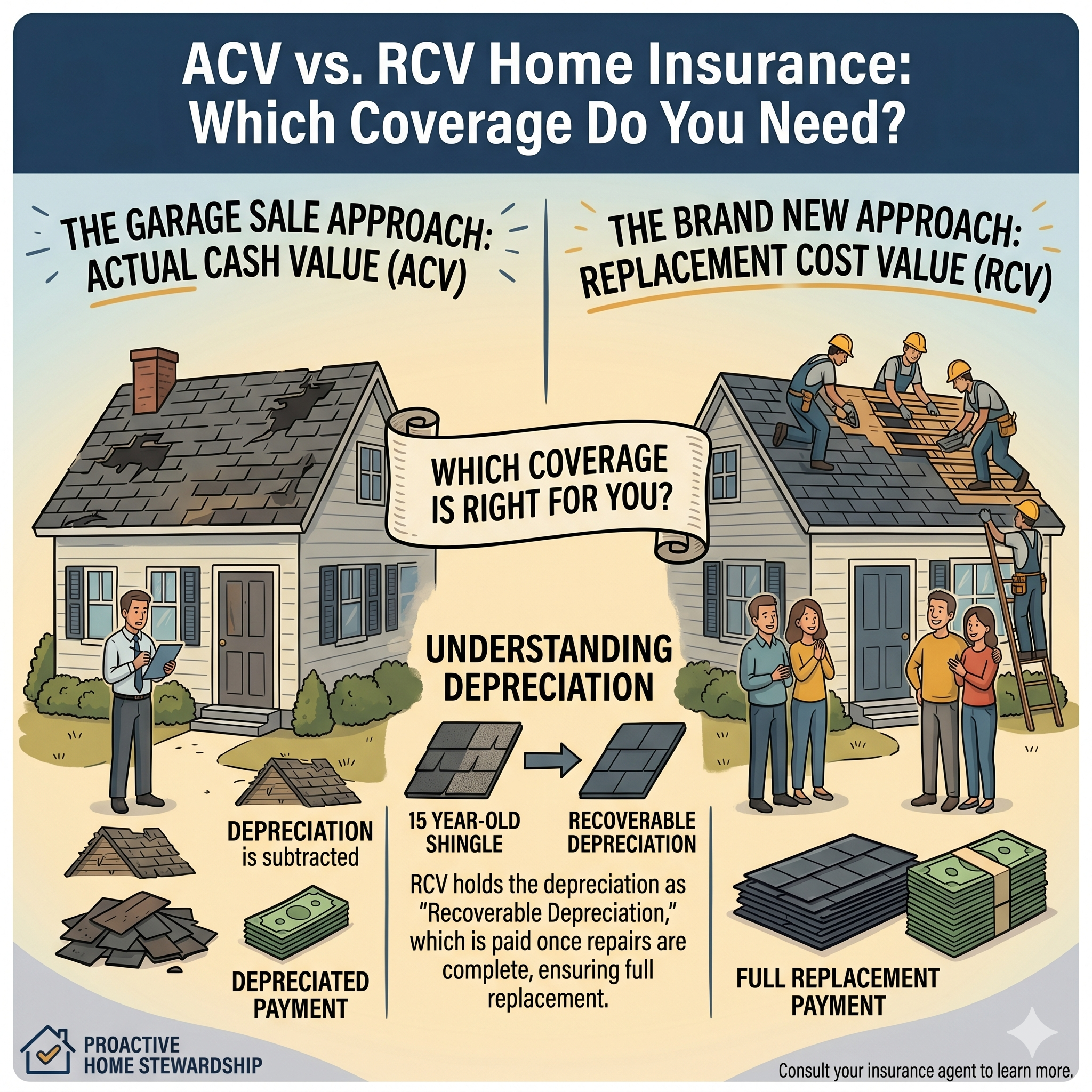 RCV vs. ACV: The Homeowner’s Guide to Insurance Payouts