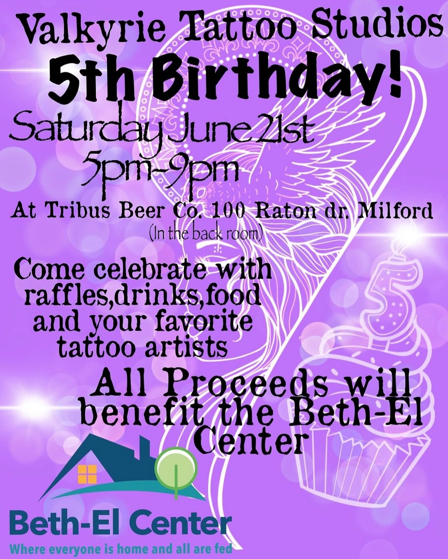 🎉“The Valkyrie Turns 5!🎉
We’re celebrating half a decade of ink at @tribusbeerco and you’re invited! Grab a $15 ticket on Eventbrite for a custom koozie, 2 drink tokens, and 2 shots at our silent raffle (merch, gift cards, & m