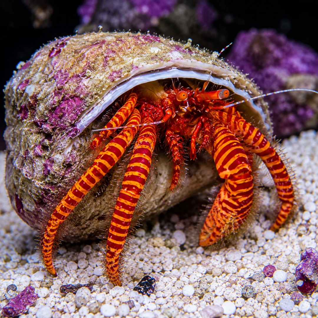 Ciliopagurus strigatus - Halloween Hermit Crab