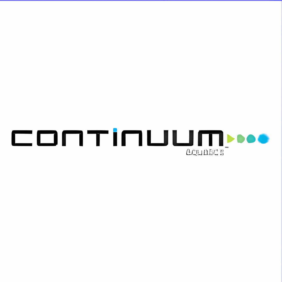 The word 'continue' written in a stylized font with colorful geometric shapes at the end, and small handwriting beneath it.