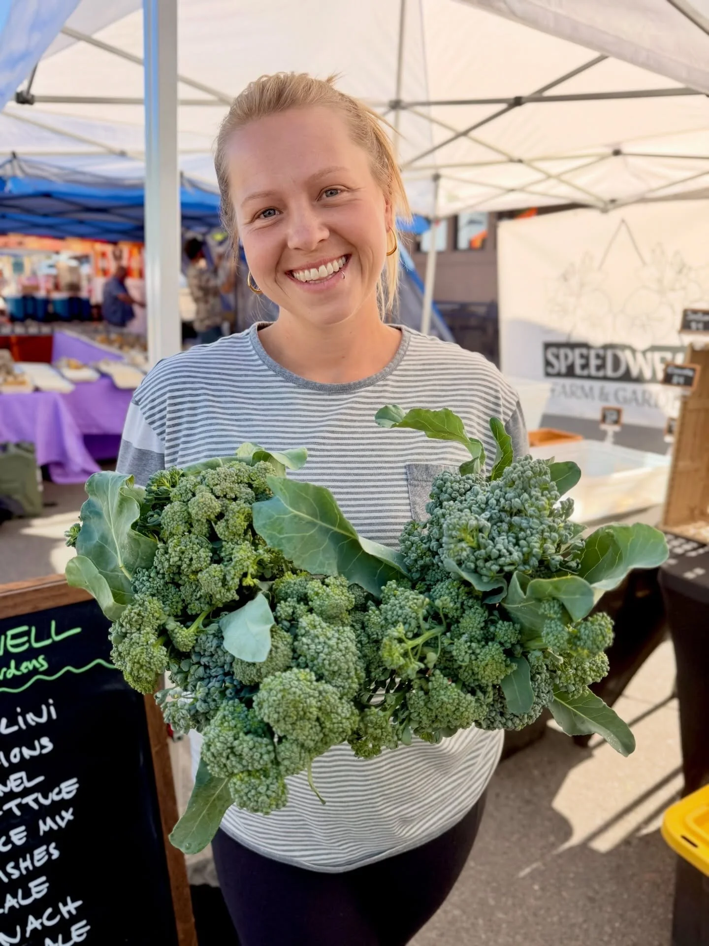Happy Sunday @lafayettefarmersmarket! First harvest of broccolini for y&rsquo;all today! Come brave the heat and get the goods! 🥦🥦🥦🥦🥦
