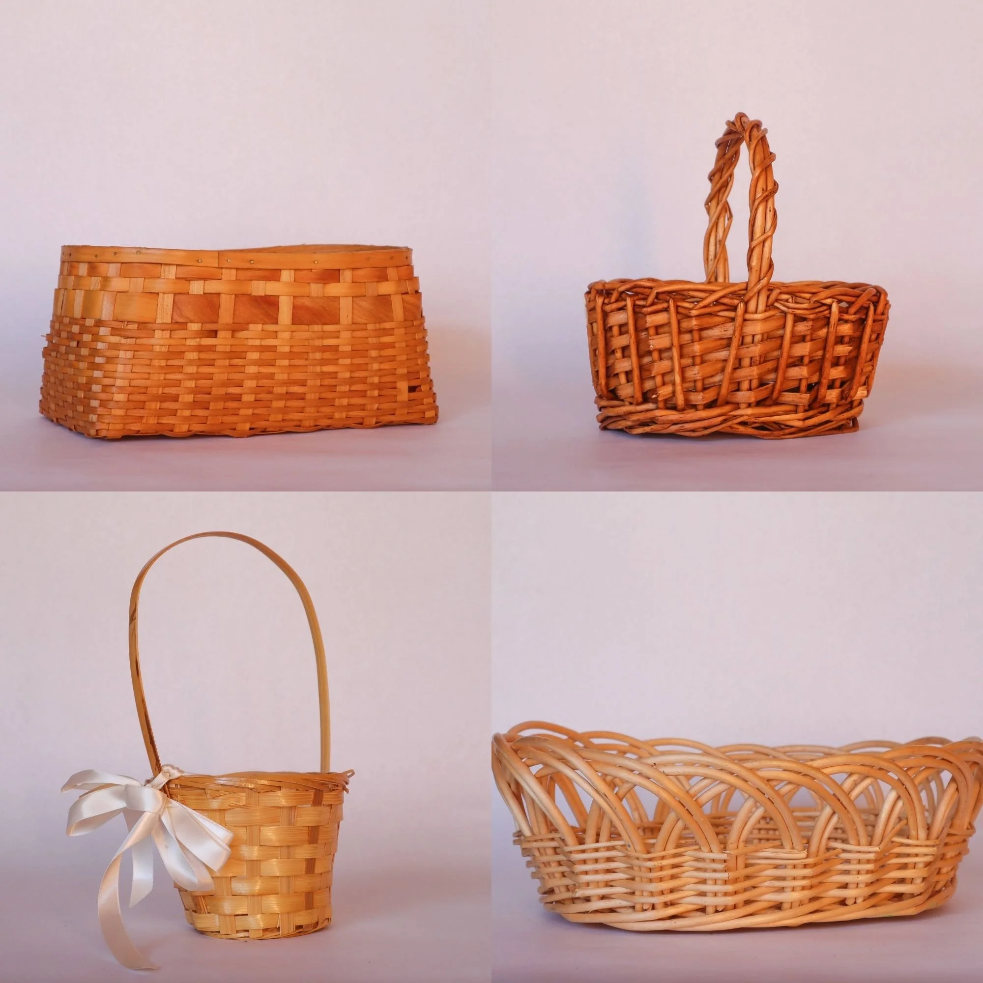 Assorted wicker baskets available to couples who use JayBird Weddings and Events as their Colorado wedding planner