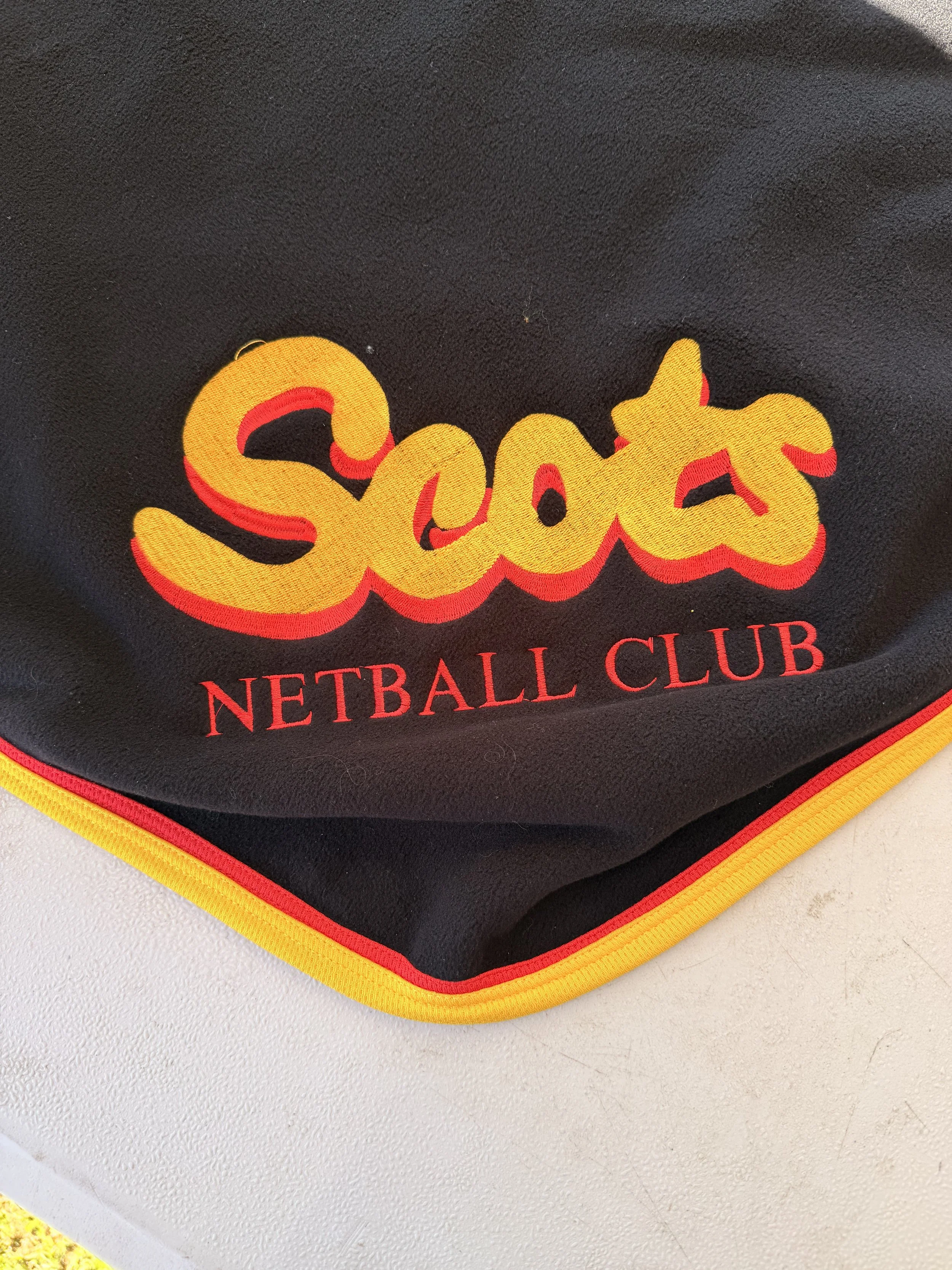 Scots fleece blanket with logo