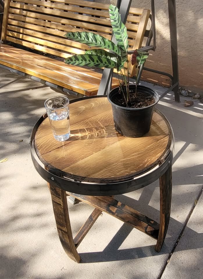 Barrel Lid Side Table