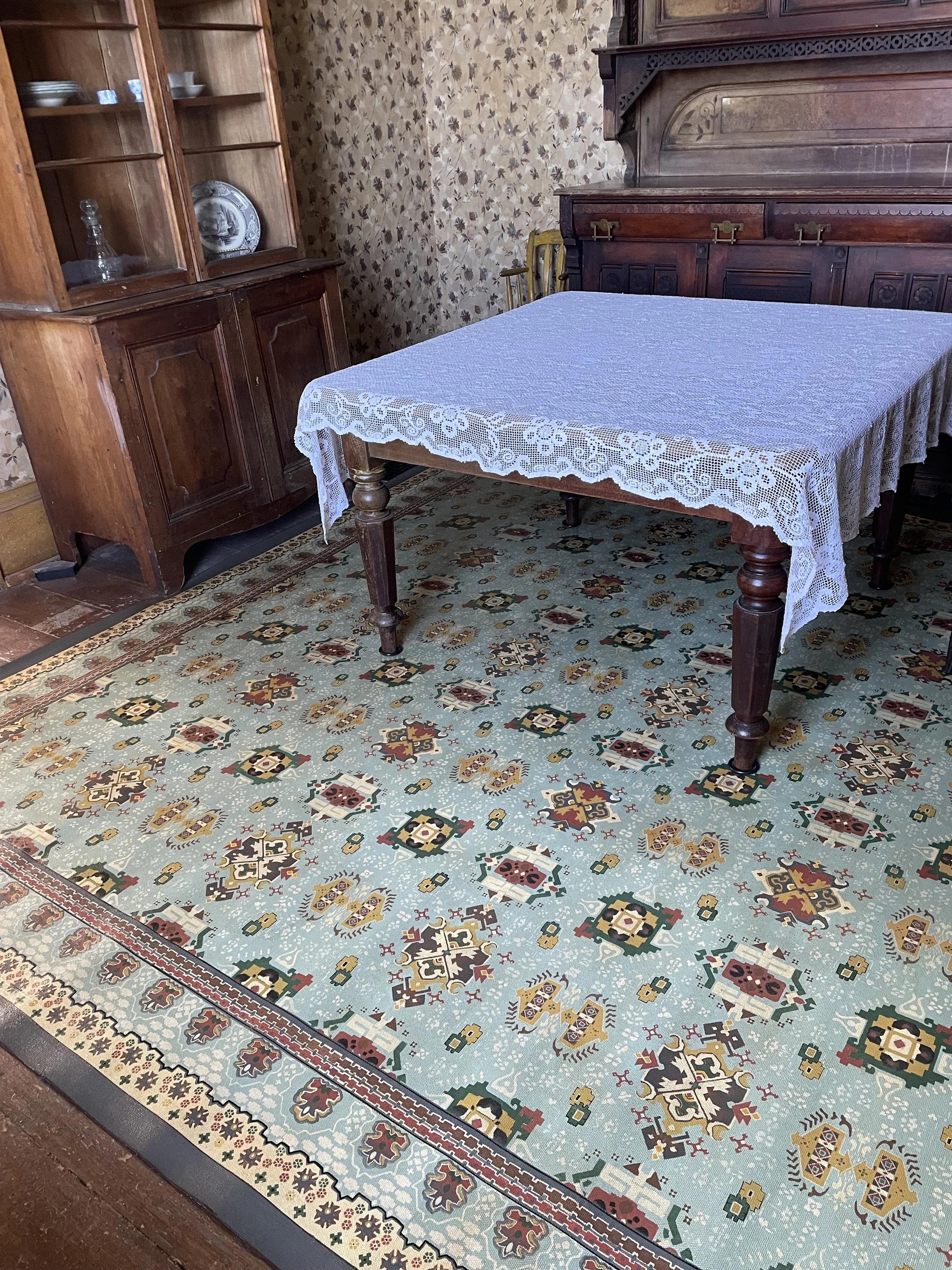Replication of Heritage Area Linoleum Rug