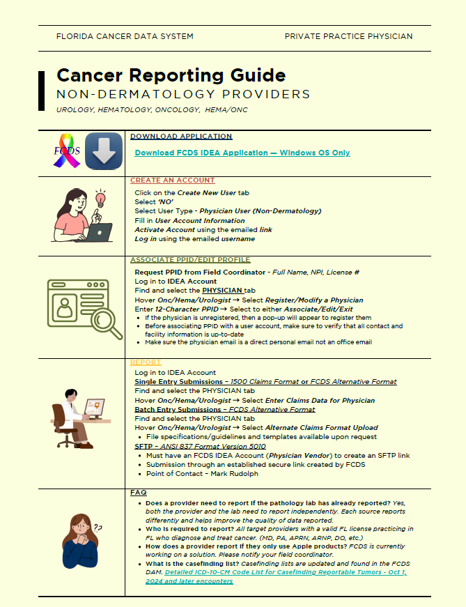 Non-Derm Physician Reporting Guide Quick-Sheet