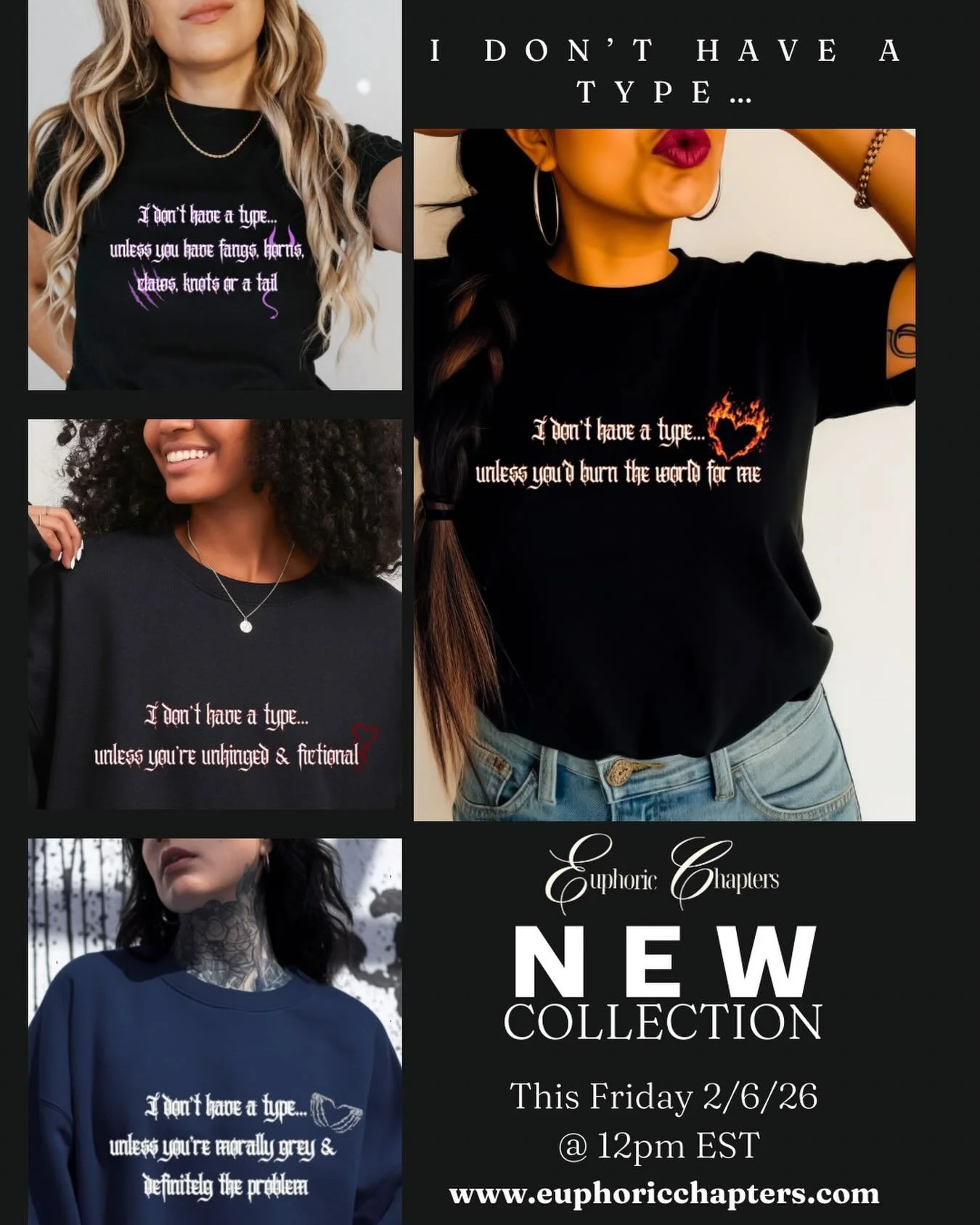 It&rsquo;s been a little too quiet over here&hellip; and that&rsquo;s because we&rsquo;ve been working 👀
The wait is officially over. This Friday we&rsquo;re dropping new pieces from our &ldquo;I Don&rsquo;t Have a Type&hellip;&rdquo; collection.

W