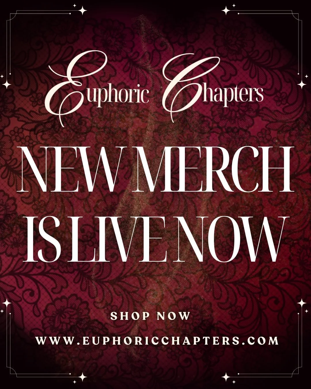 Our new merch drop is LIVE!!! 

Run to our website to place your order 🖤 be sure to check out our rep codes! 

#euphoricchapters #bookish #bookishmerch #romancereader #monsterromance