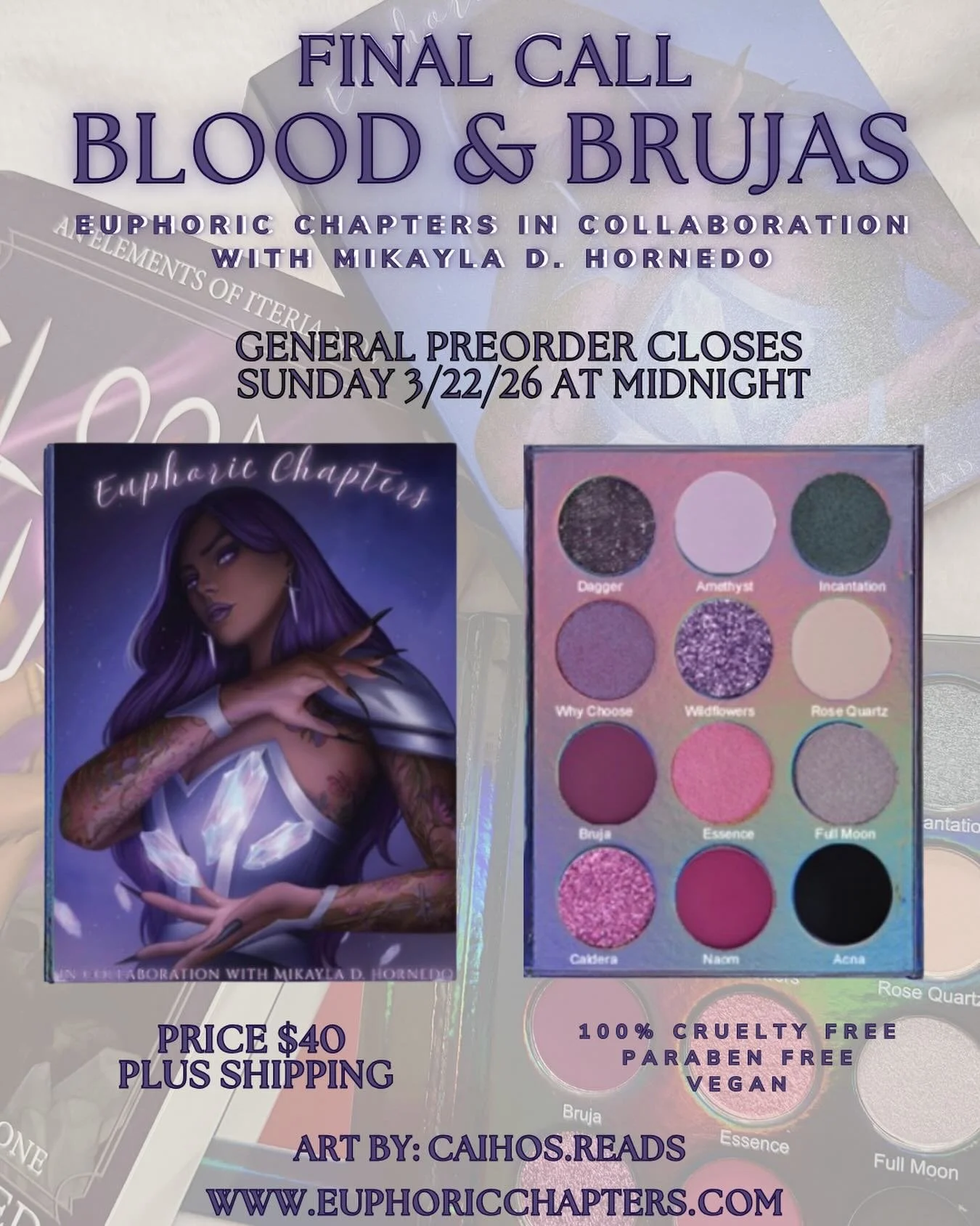 🔮 FINAL CALL and you don&rsquo;t want to miss the magic 🔮

Dayanara is done being a weapon. An heir to the Caldera throne, a powerful witch, and finally ready to claim her own destiny&hellip; no matter who stands in her way.
Step into a dark fantas