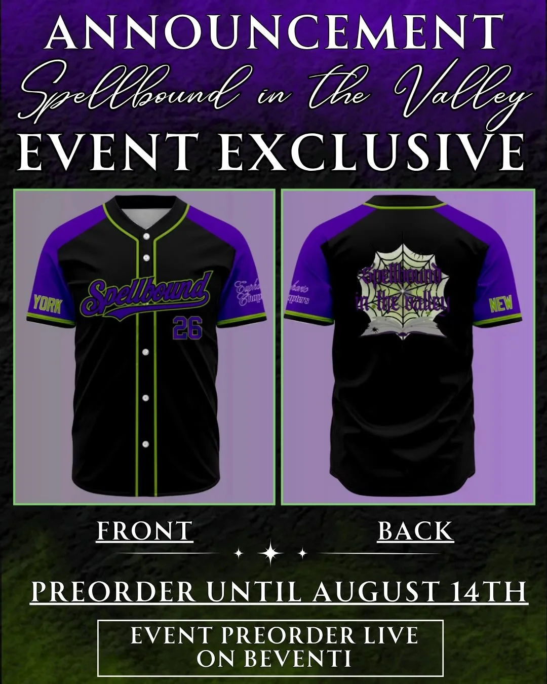 Spellbound in the Valley Event Exclusives ✨

Since everyone loved the event jersey last year at @spellboundinthevalley we had to do it again! We are SO excited to share the jersey with you all and it&rsquo;s officially open for preorder on @beventi ?