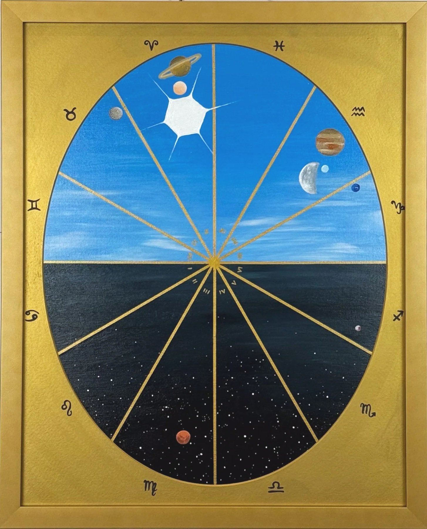 Mirror: Ava, 2025, acrylic on canvas and spray paint on mat board