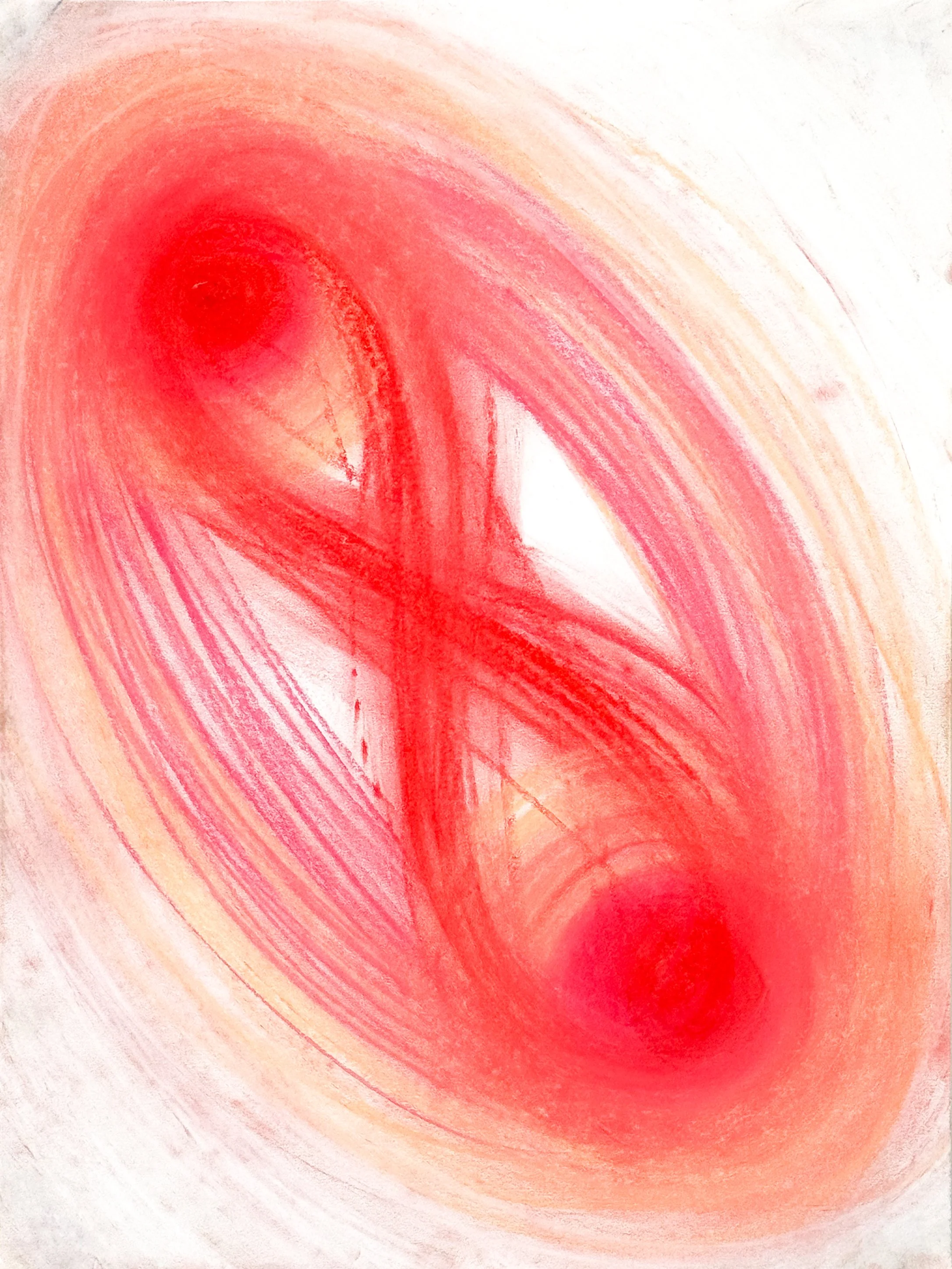 Duo (from "Group Dynamics"), 2025, chalk pastel on paper, 24 x 18 inches