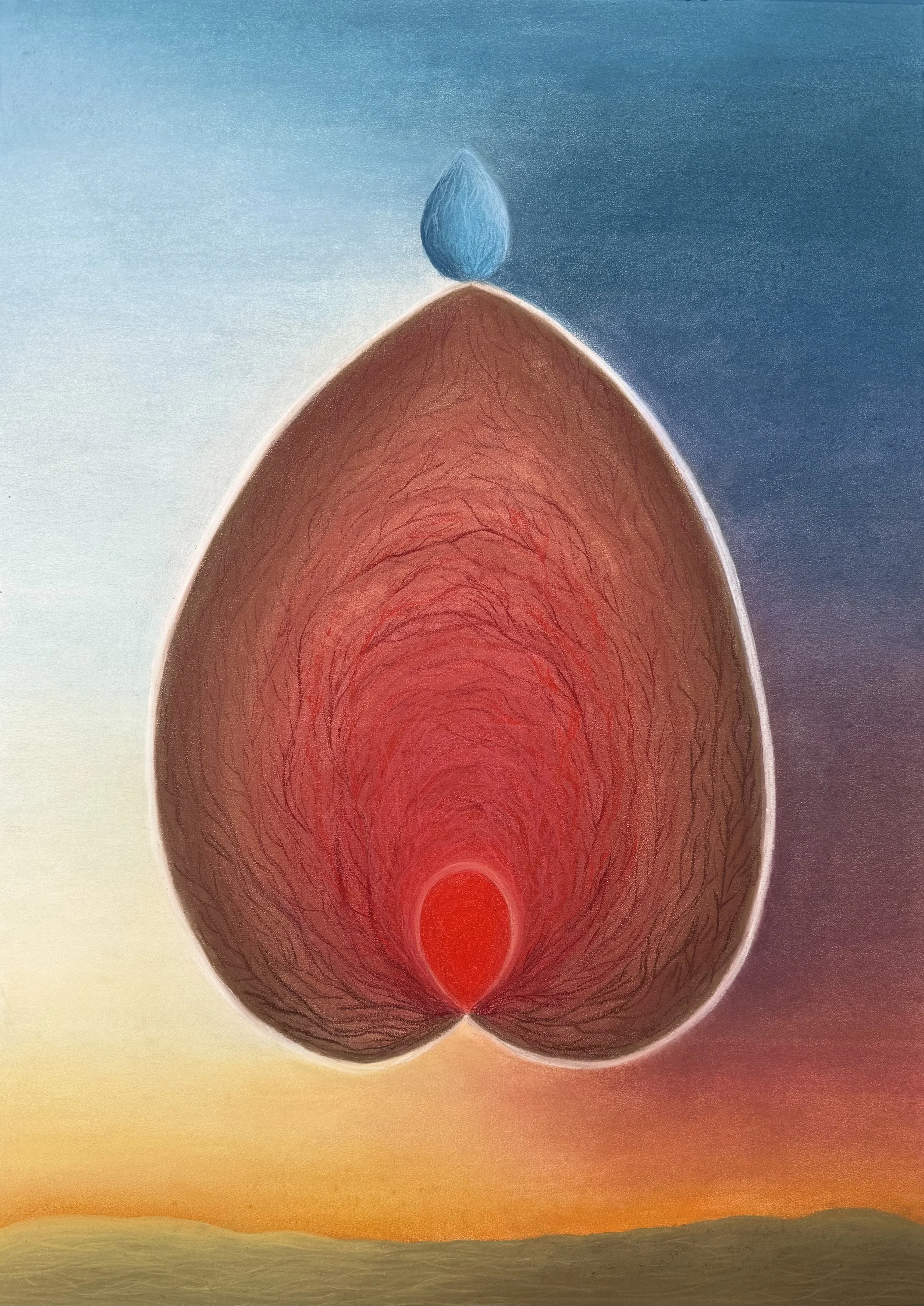 Inanna, 2026, chalk pastel on paper, 28 x 20 inches