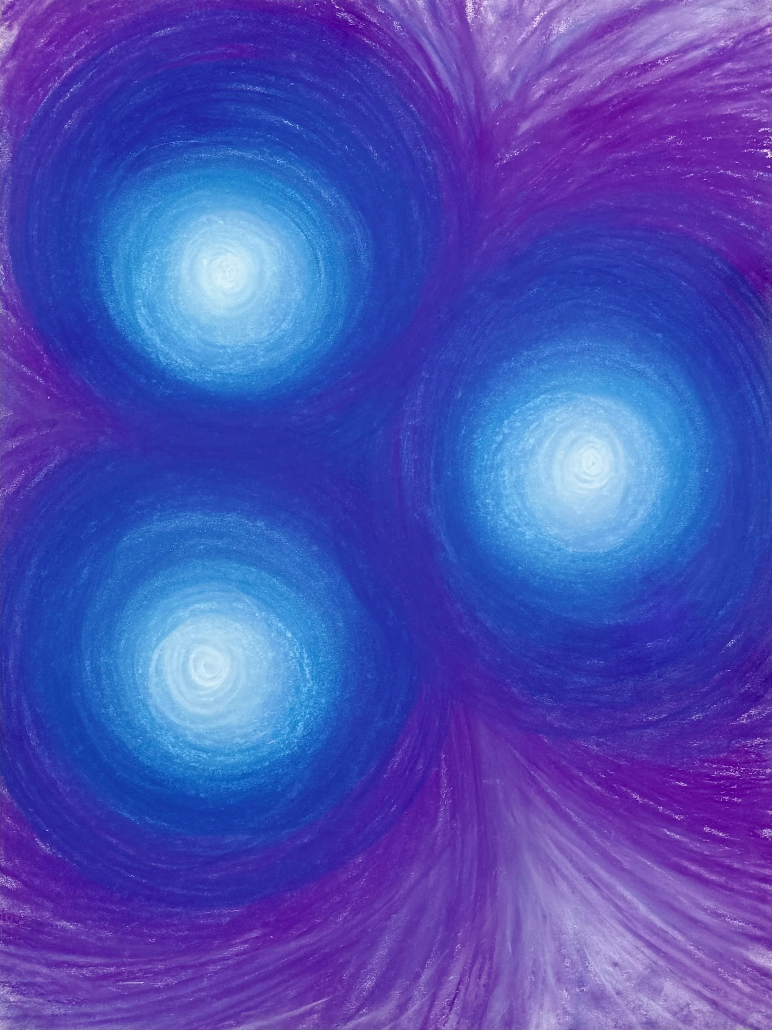 Trio (from "Group Dynamics"), 2025, chalk pastel on paper, 24 x 18 inches