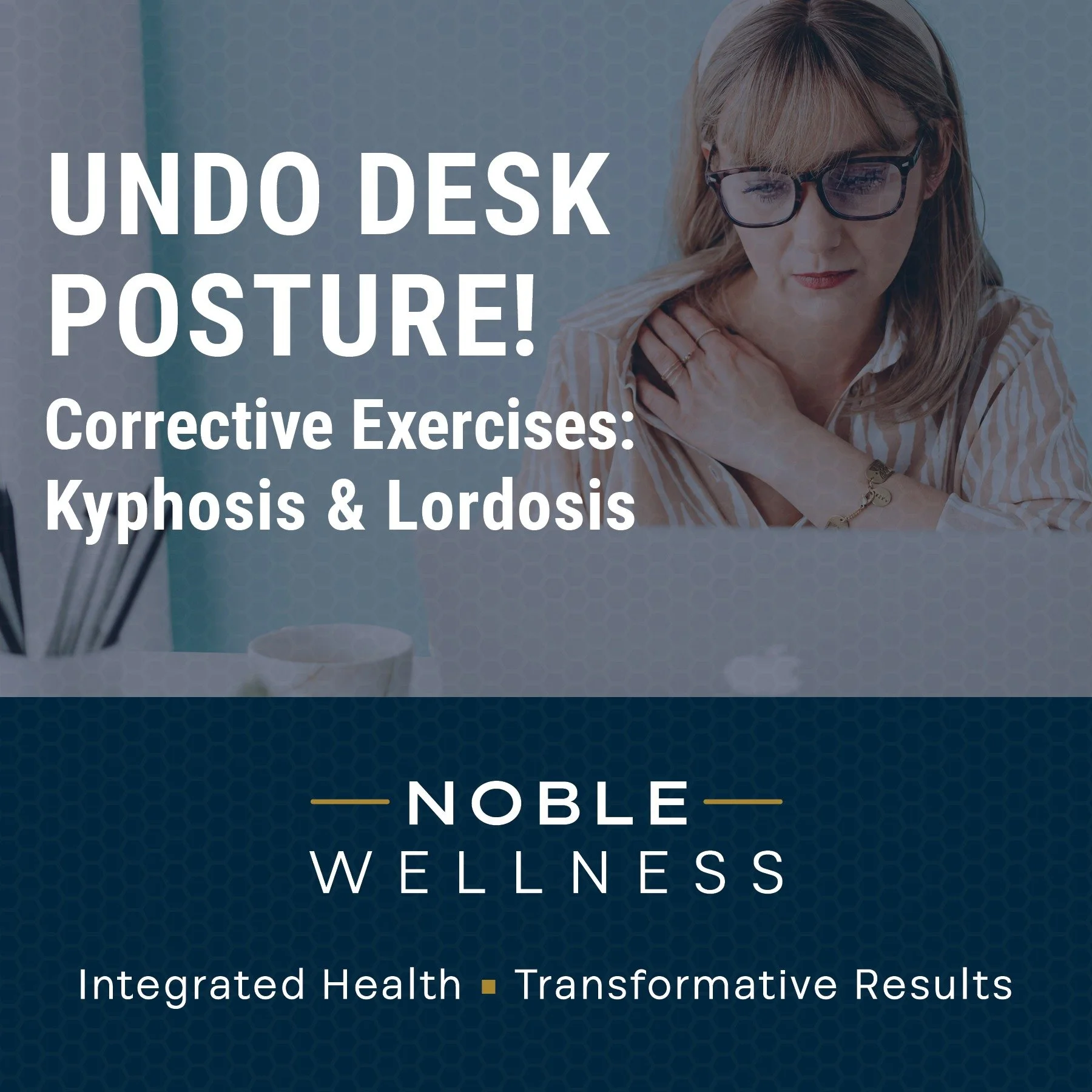 Desk job posture got your spine out of line?
Long hours sitting can lead to rounded shoulders (kyphosis) and an excessive lower back arch (lordosis) – but the good news? You can reverse it with a few simple corrective exercises.
Here are 5 mo