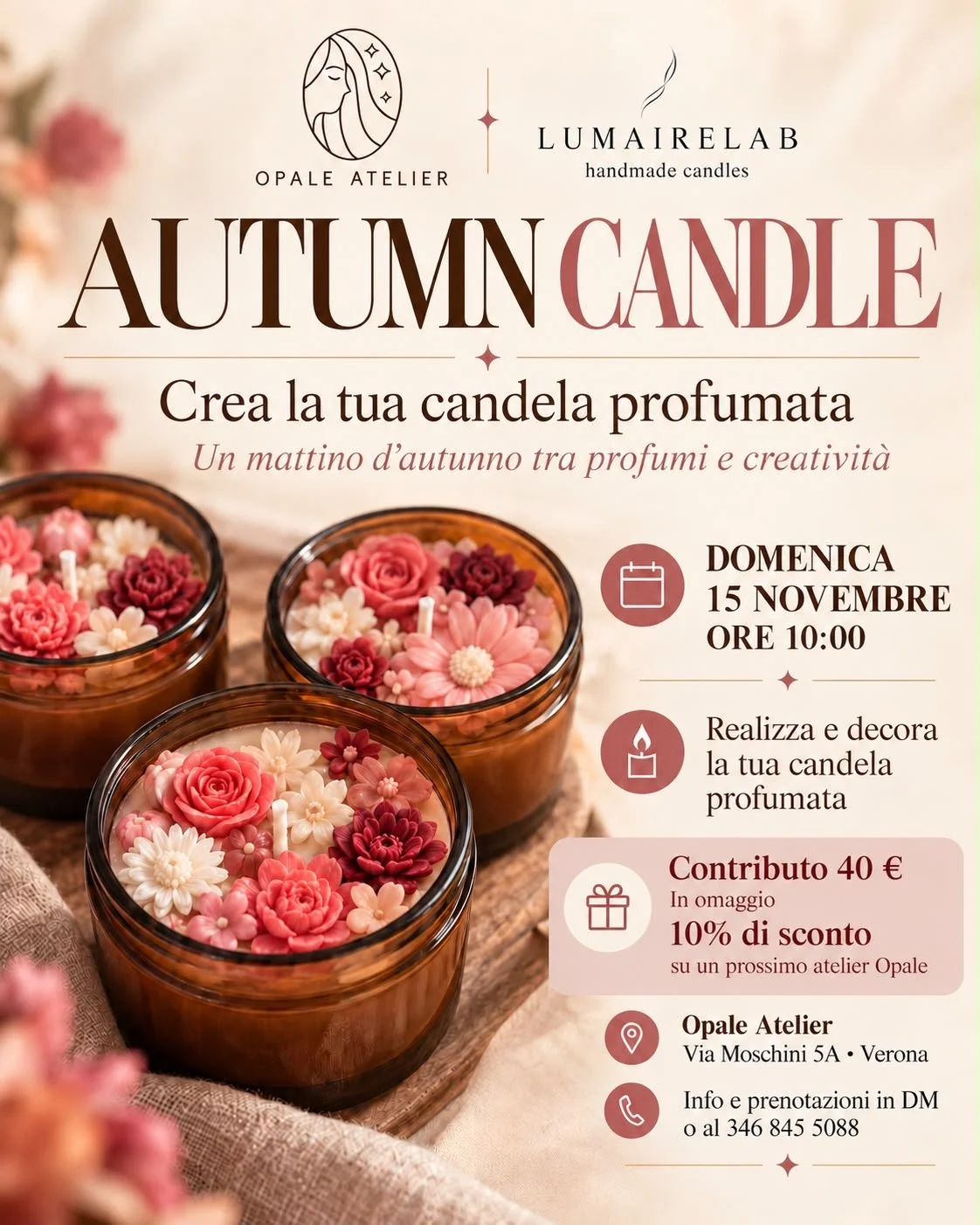 Autumn candle | Workshop colatura candela - 15 Novembre 2026