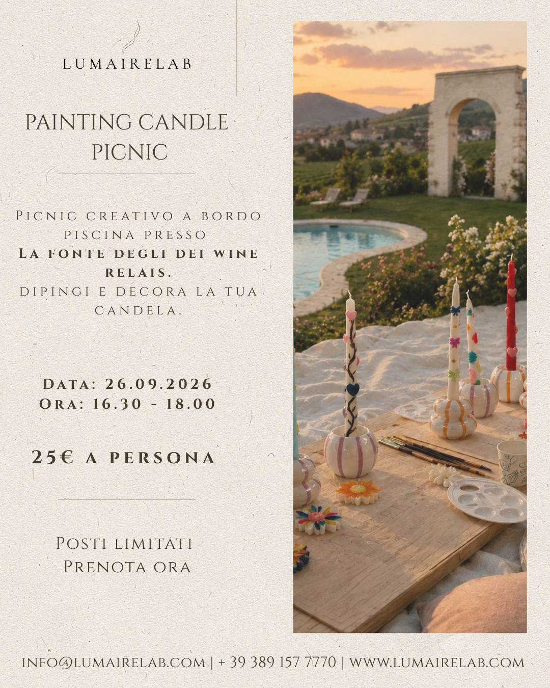 Painting candle picnic - 26 Settembre 2026
