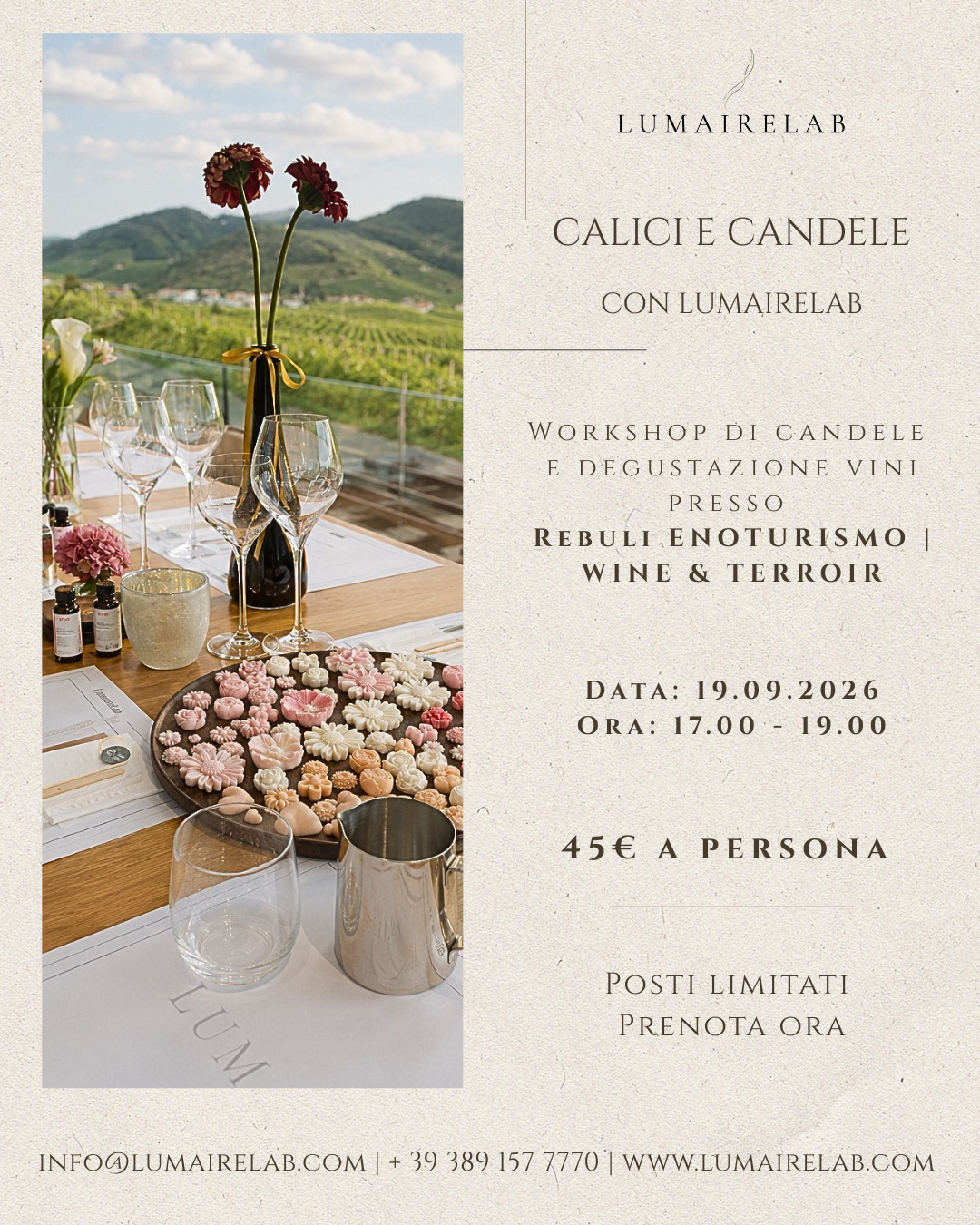 Calici e Candele - Workshop 19 Settembre 2026